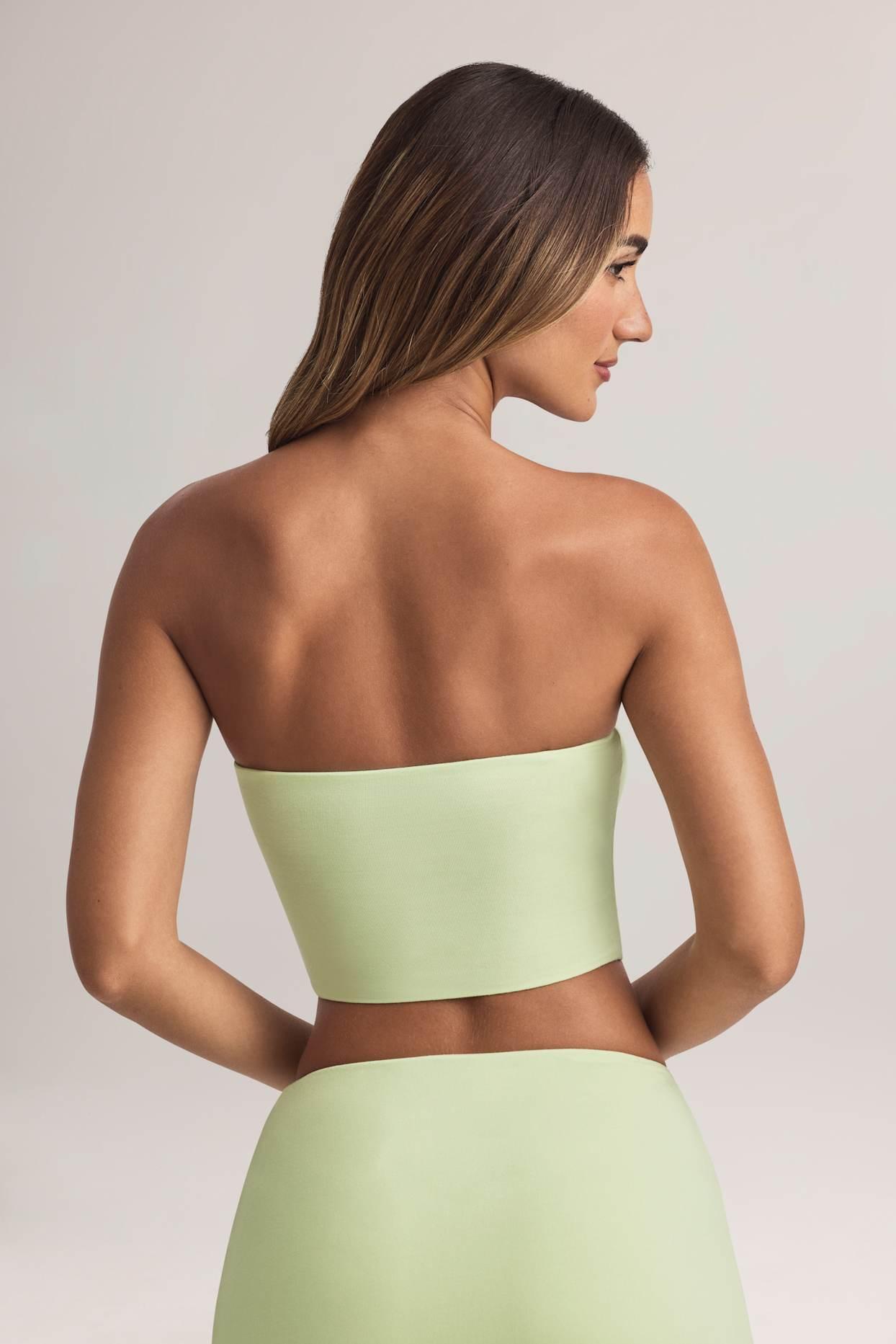 Modal Strapless Crop Top in Sage Green Product Image