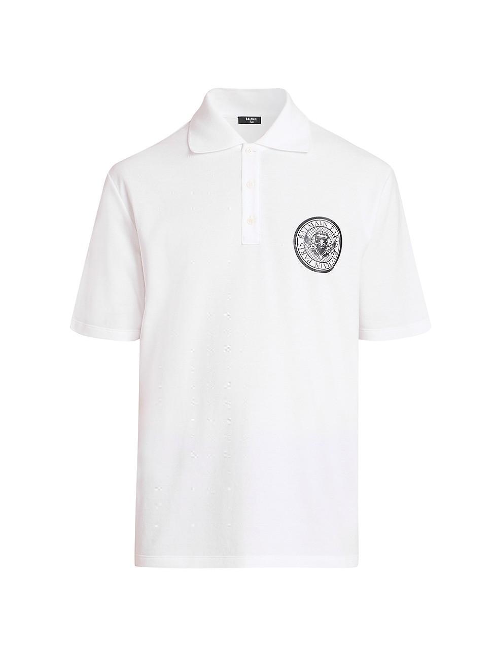 Mens Small Coin Cotton Polo Shirt Product Image