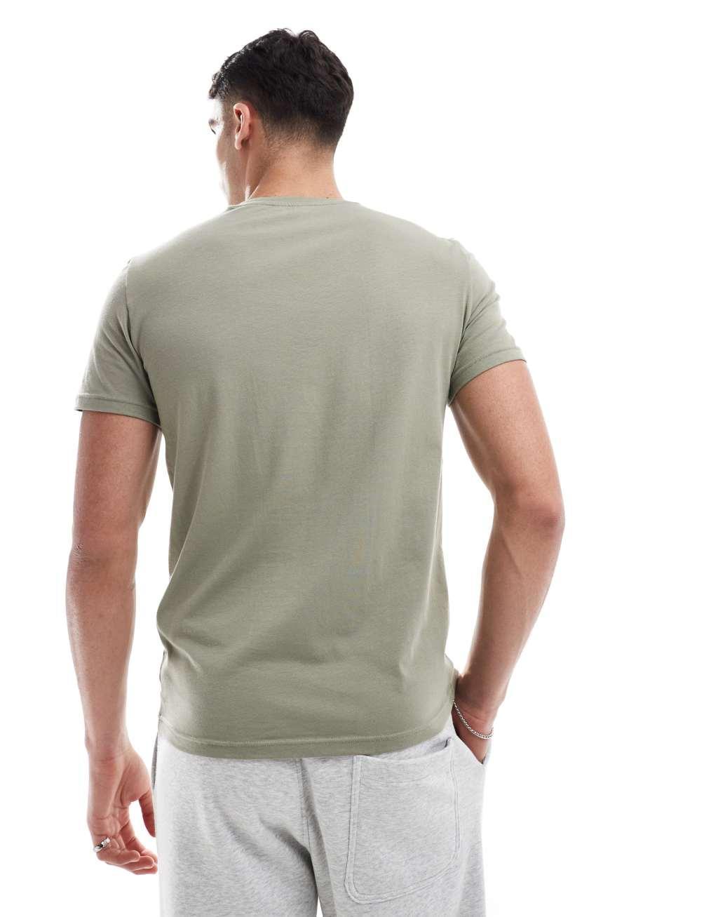 Emporio Armani Bodywear 2 pack endurance lounge logo t-shirts in black and beige Product Image