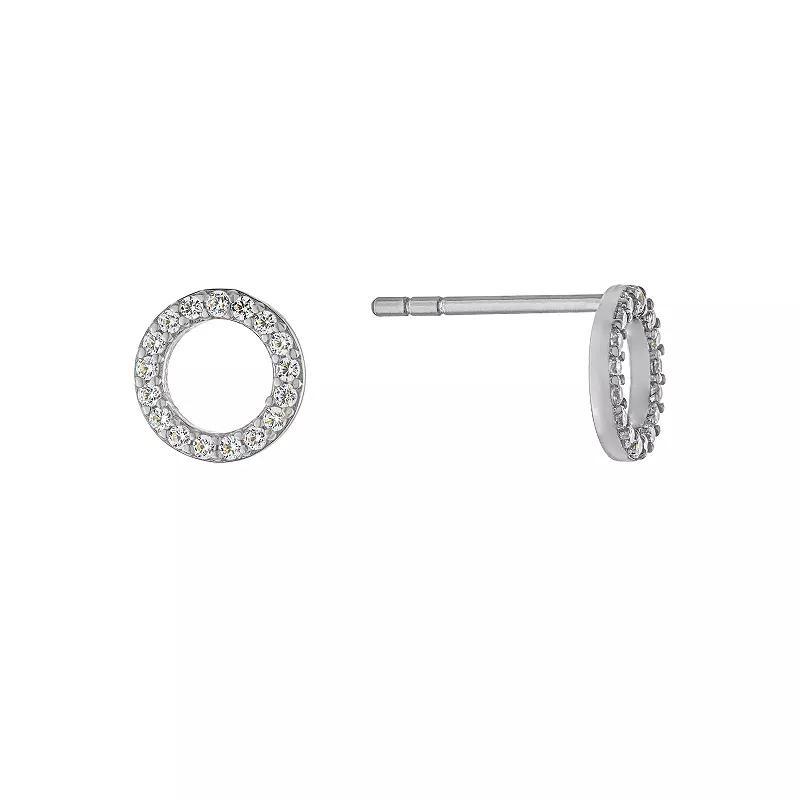 Main And Sterling Sterling Silver Cubic Zirconia Open Circle Stud Earrings, Women's Product Image