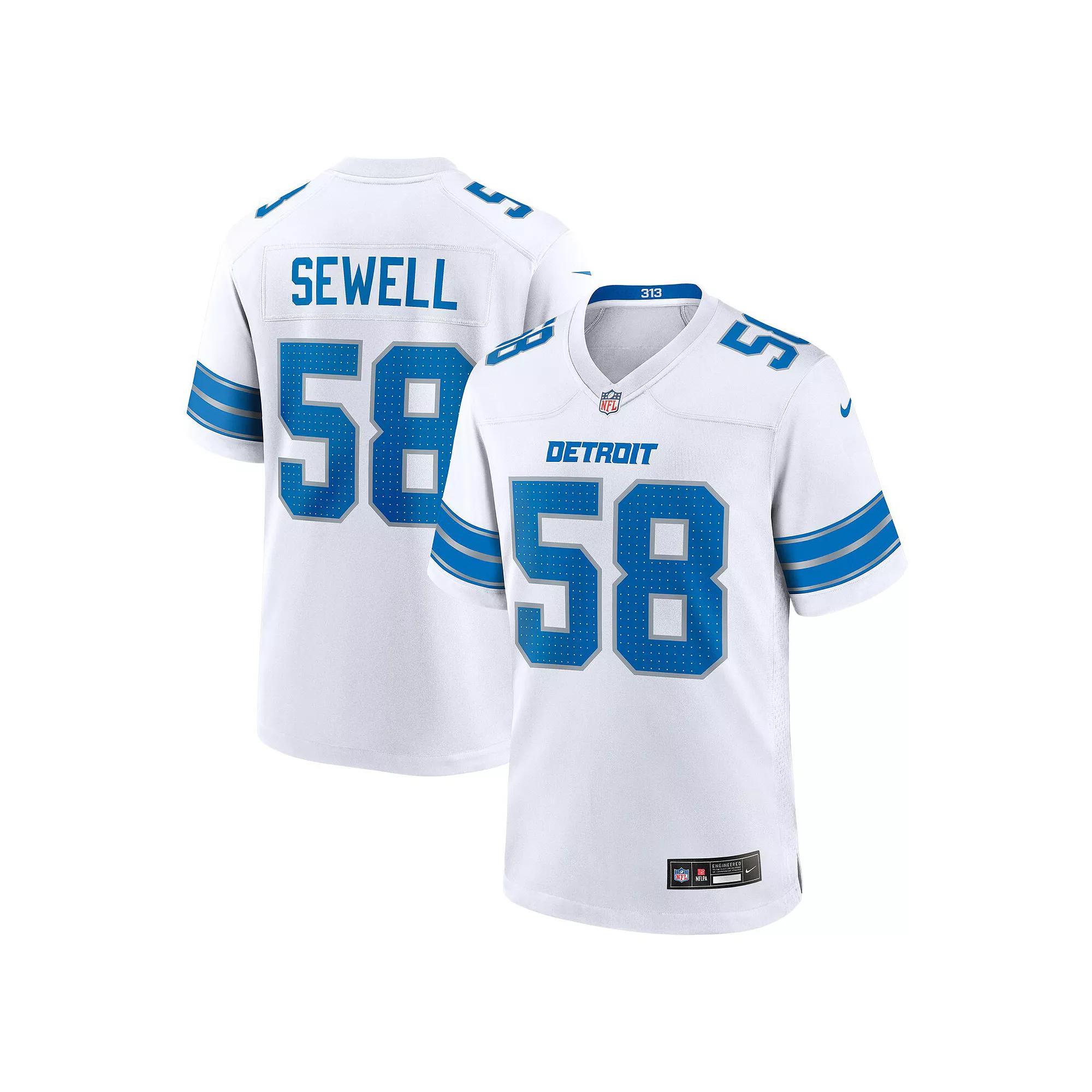 Men's Nike Penei Sewell  White Detroit Lions Game Jersey, Size: Medium Product Image