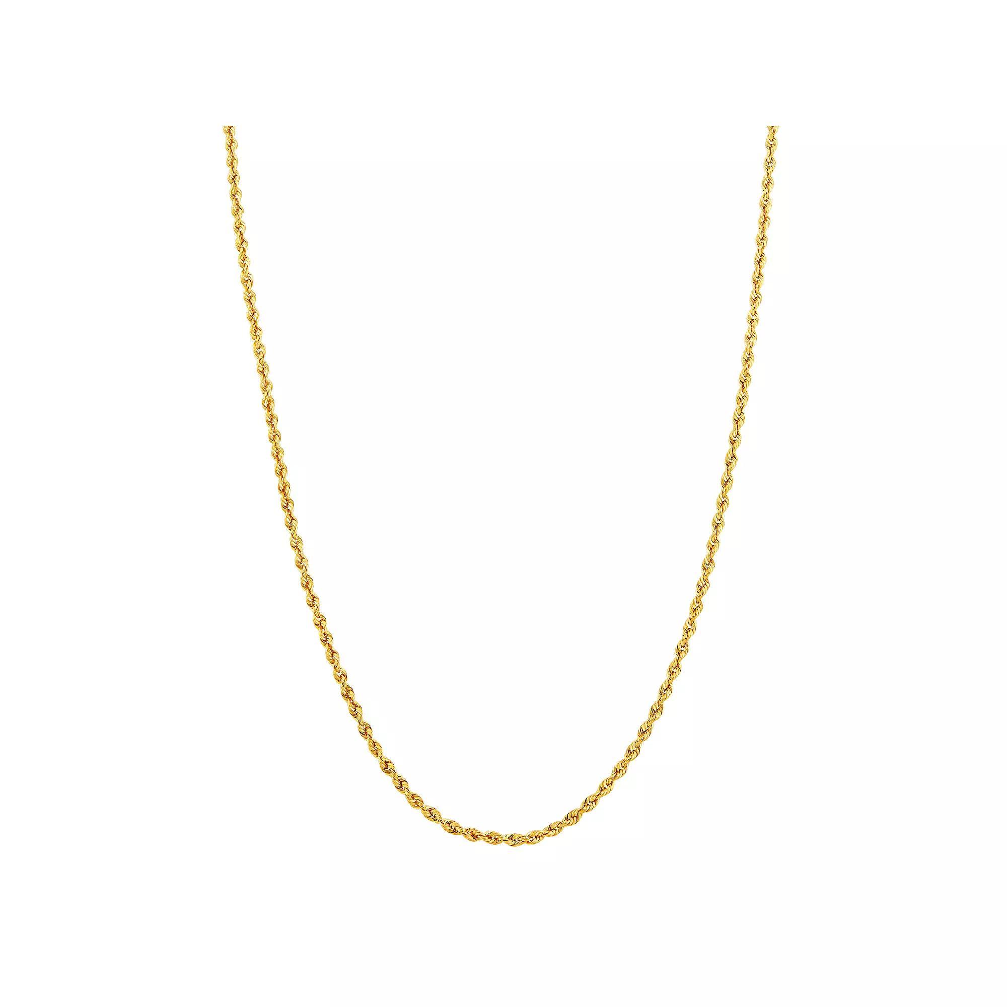 Everlasting Gold 14k Gold 1.8mm Rope Chain Necklace, Women's, Size: 18", Yellow Product Image