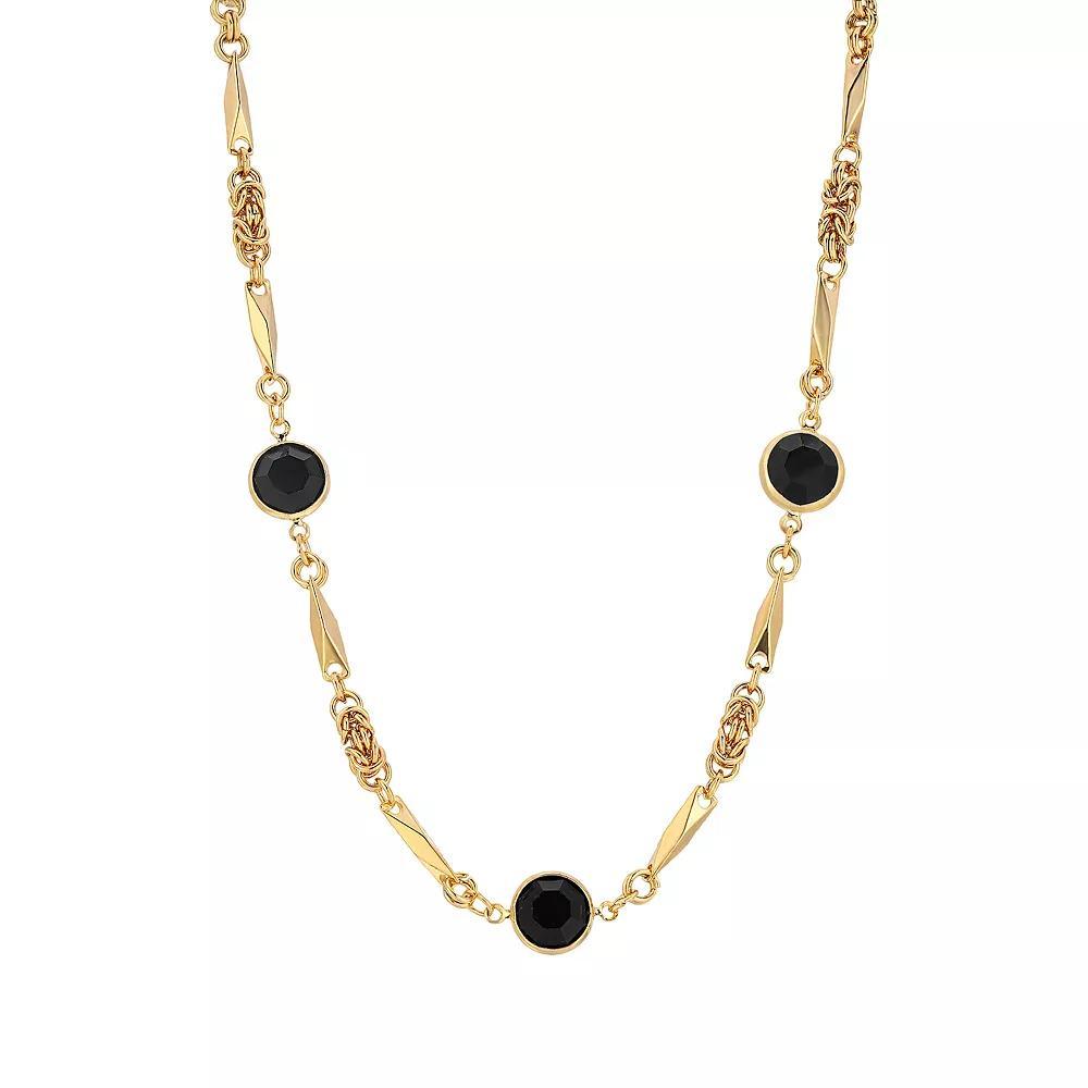 1928 Gold-tone Black Channel Necklace, Womens Product Image