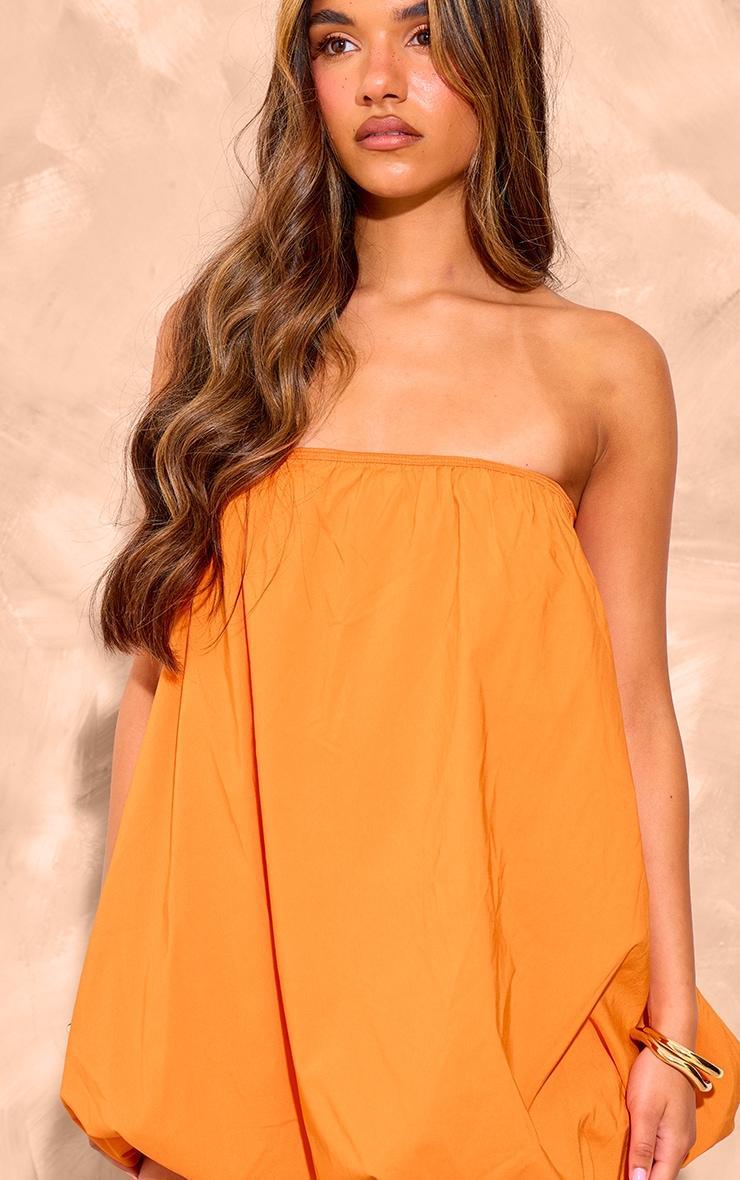 Orange Bandeau Balloon Puffball Dress Product Image