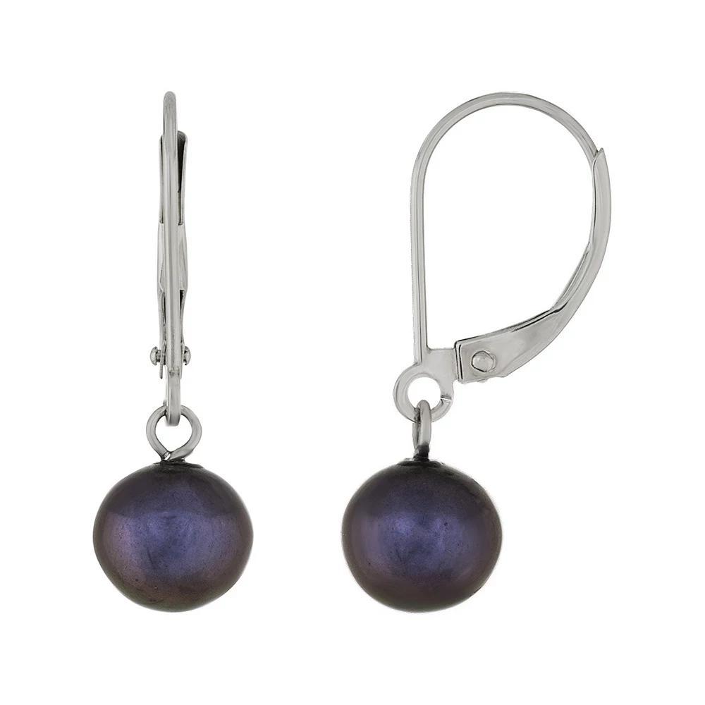 14k White Gold Freshwater Pearl Leverback Earrings, Women's, 14k Whgold Product Image