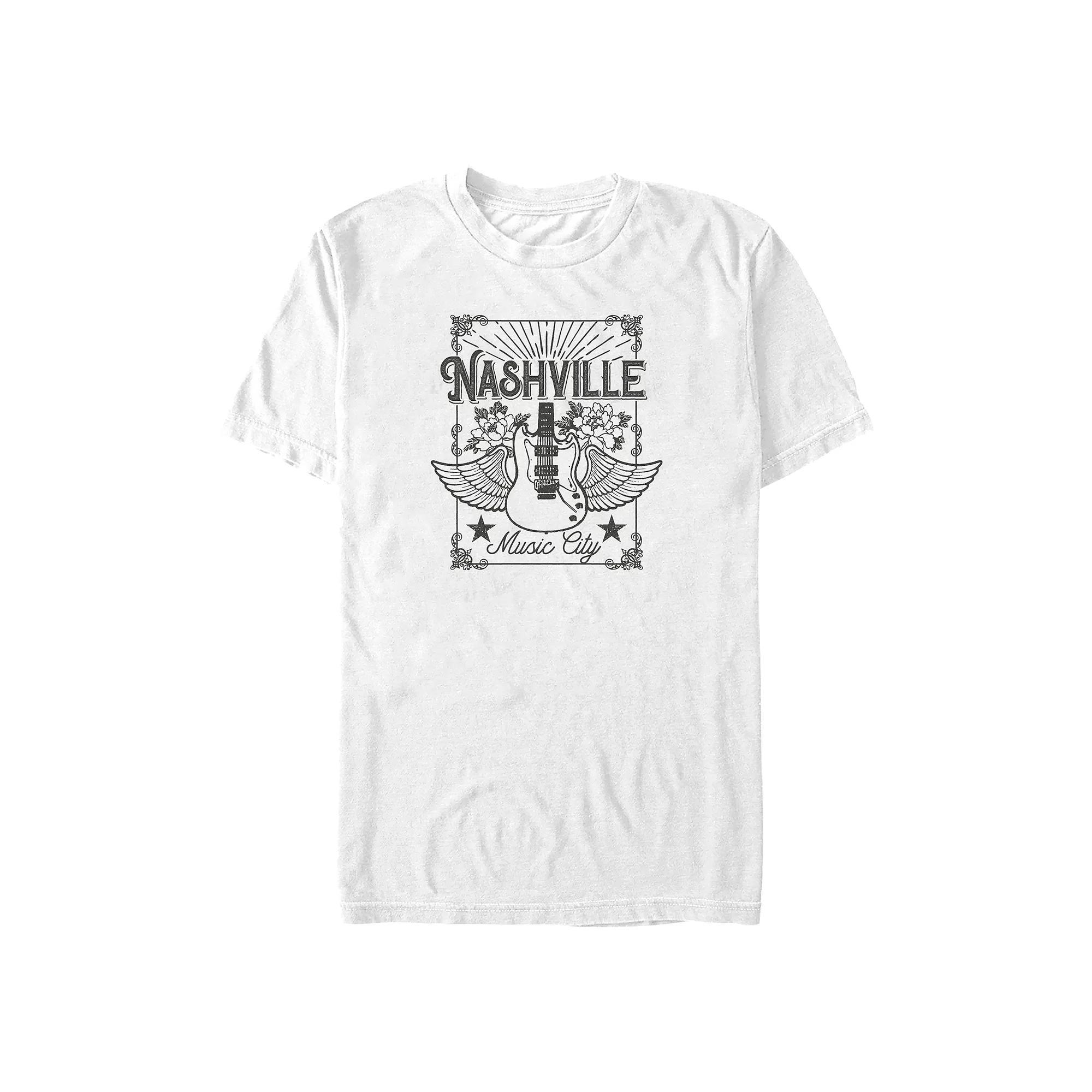 Big & Tall Nashville Music City Poster Graphic Tee, Men's, Size: XL Tall, White Product Image
