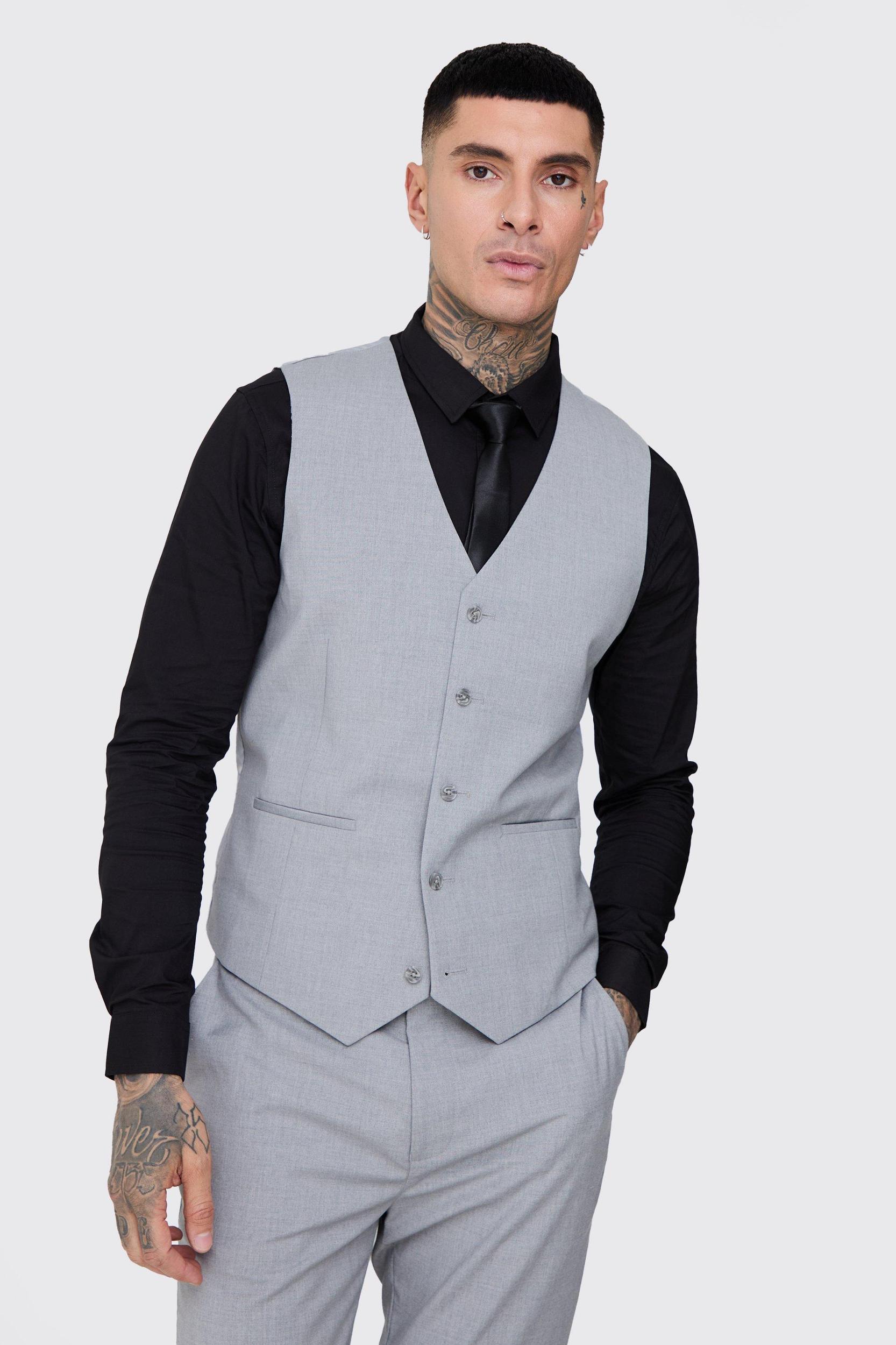 Tall Slim Fit Suit in Grey | boohooMAN USA Product Image