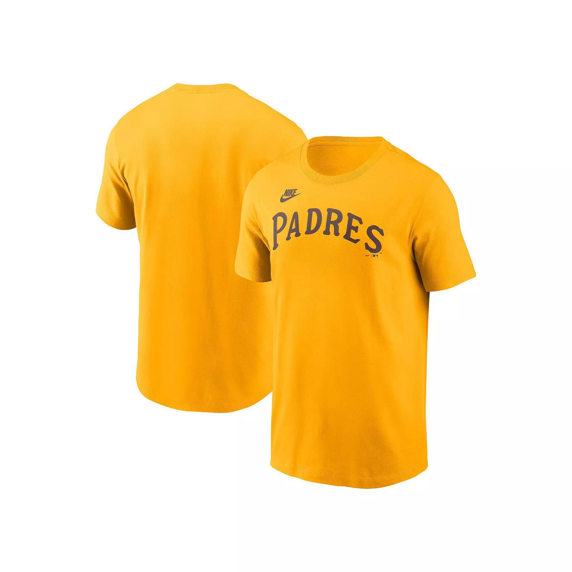 Men's Nike Gold San Diego Padres Cooperstown Wordmark T-Shirt, Size: 2XL Product Image