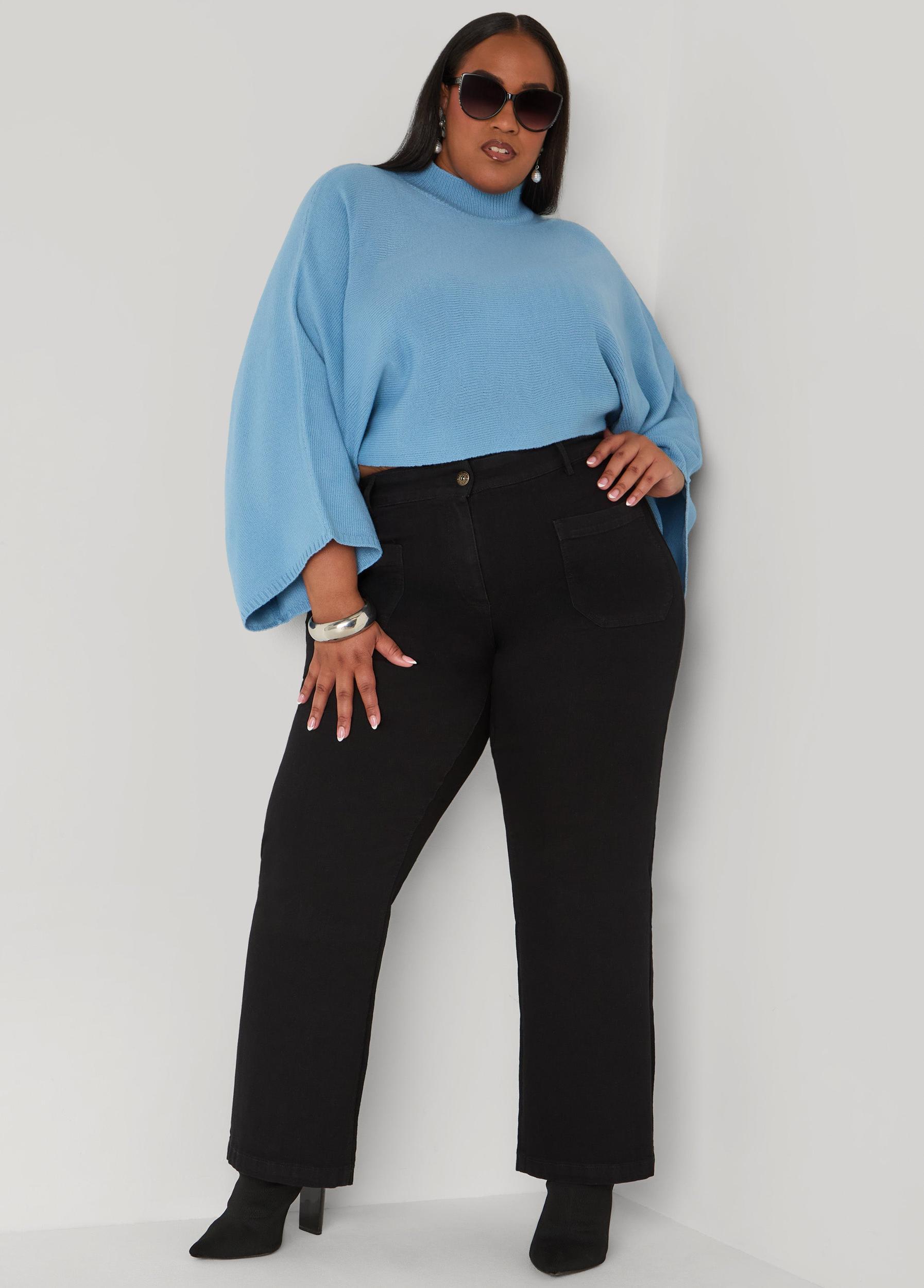 Flared Patch Pocket Jeans Product Image