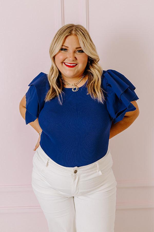 Halftime Happy Hour Bodysuit In Royal Blue Curves Product Image