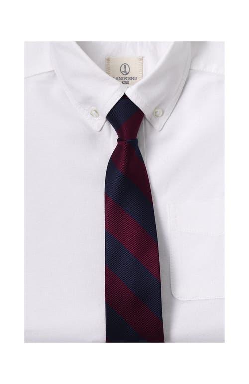 Kids Lands' End School Uniform Stripe Pre-Tied Tie, Size: Small, Classic Navy Red Product Image