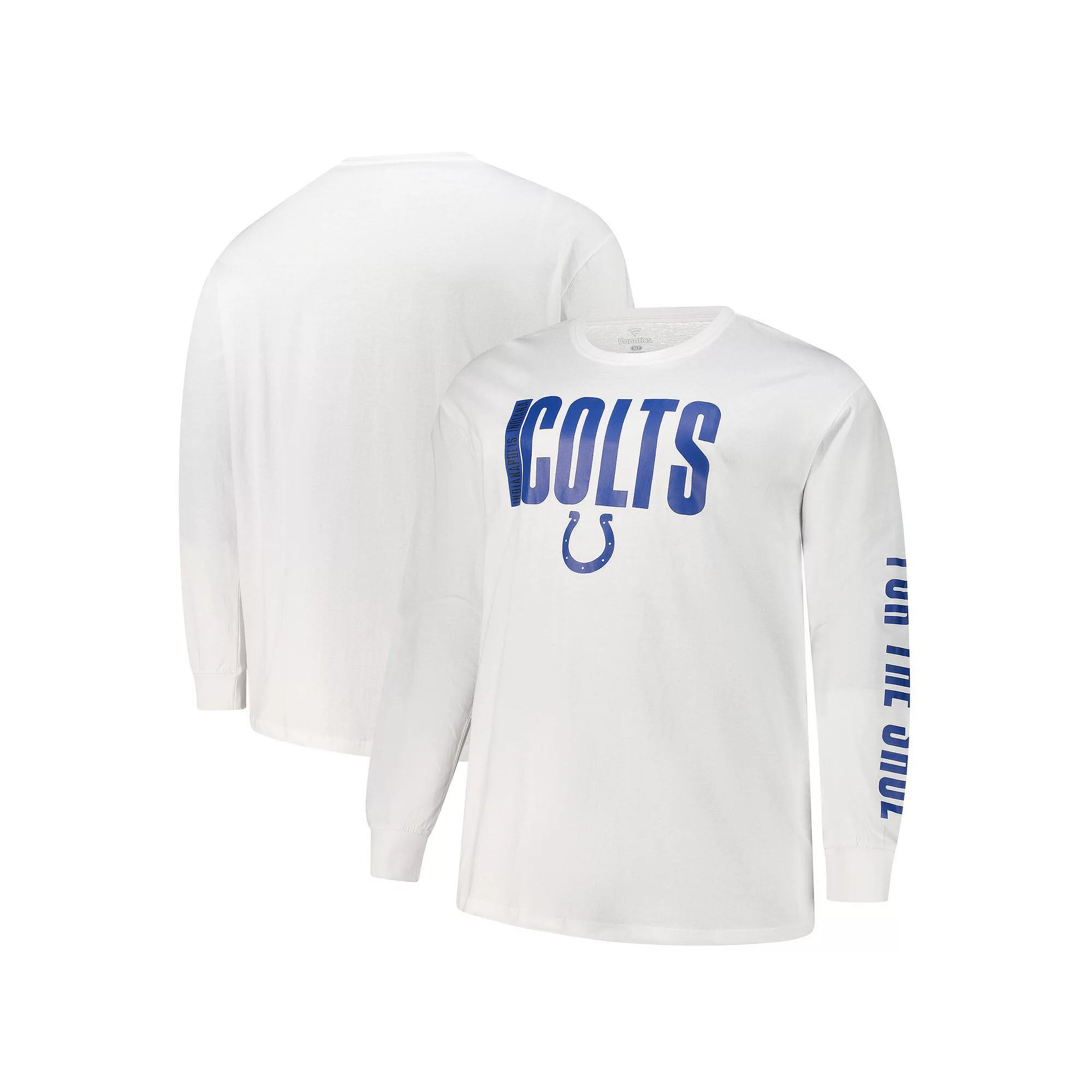Men's Fanatics  White Indianapolis Colts Big & Tall Vision Long Sleeve T-Shirt, Size: 4XB Product Image