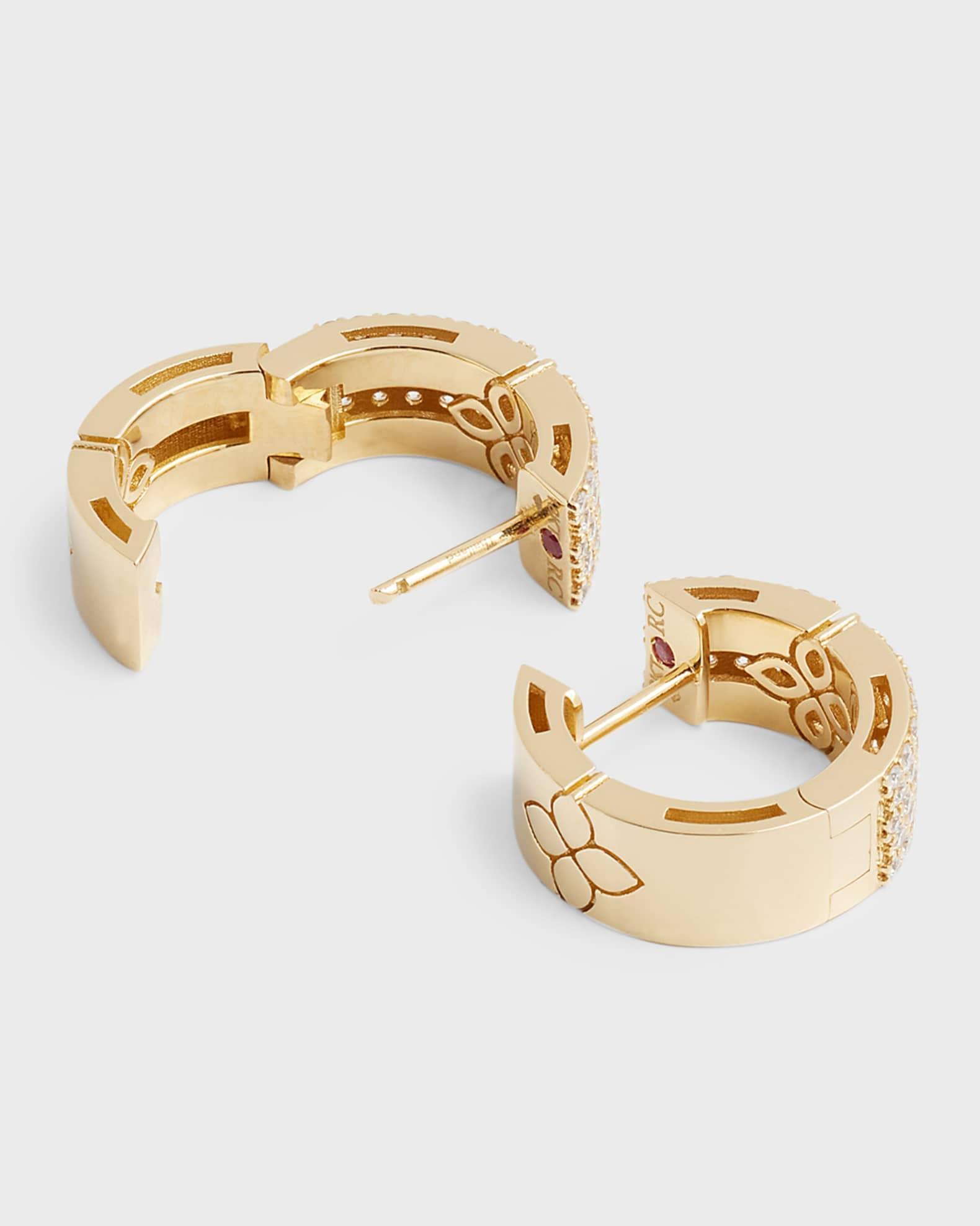 Love in Verona 18k Yellow Gold Diamond Huggie Earrings Product Image