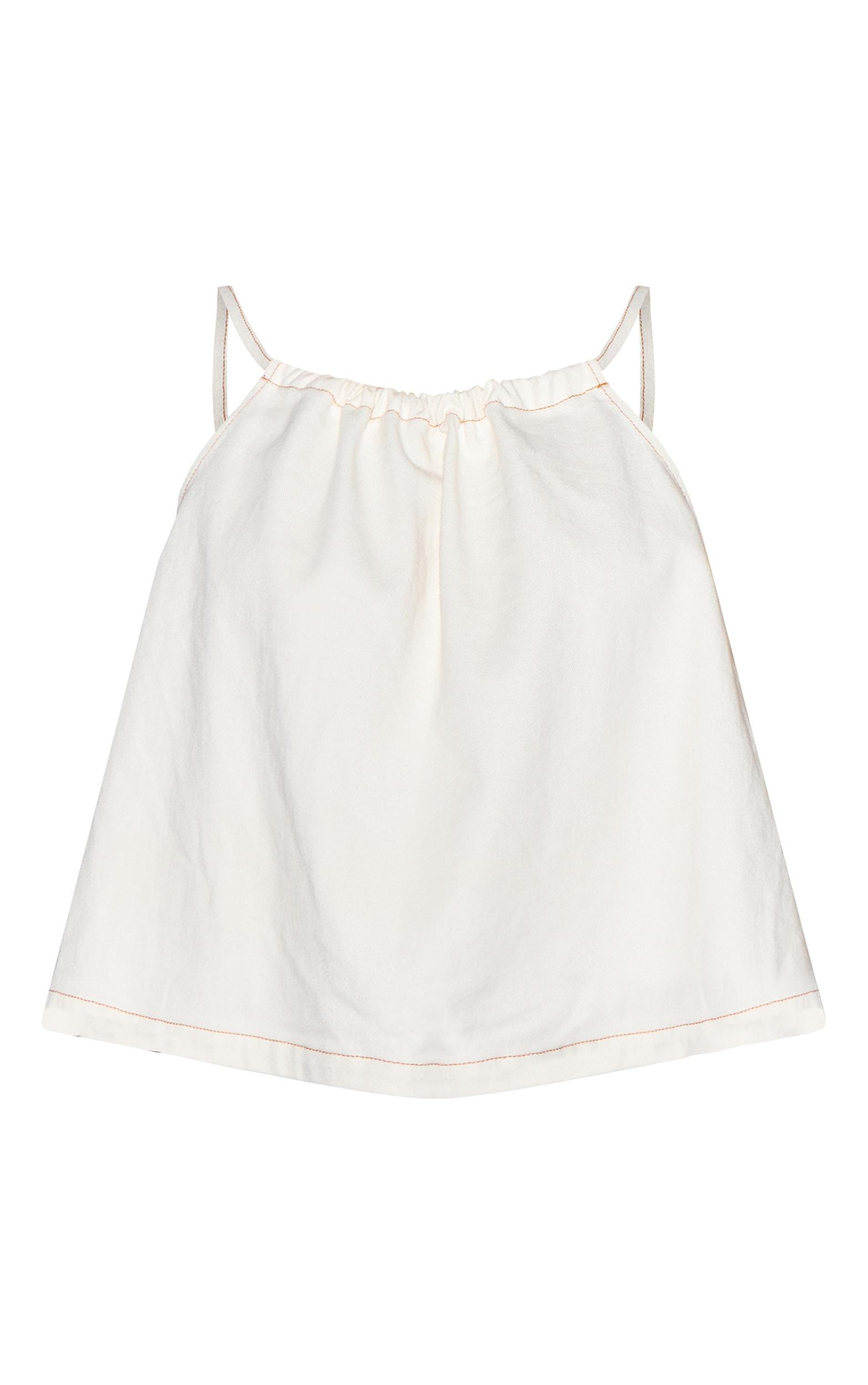 Ecru Floaty Sleeveless Denim Top Product Image