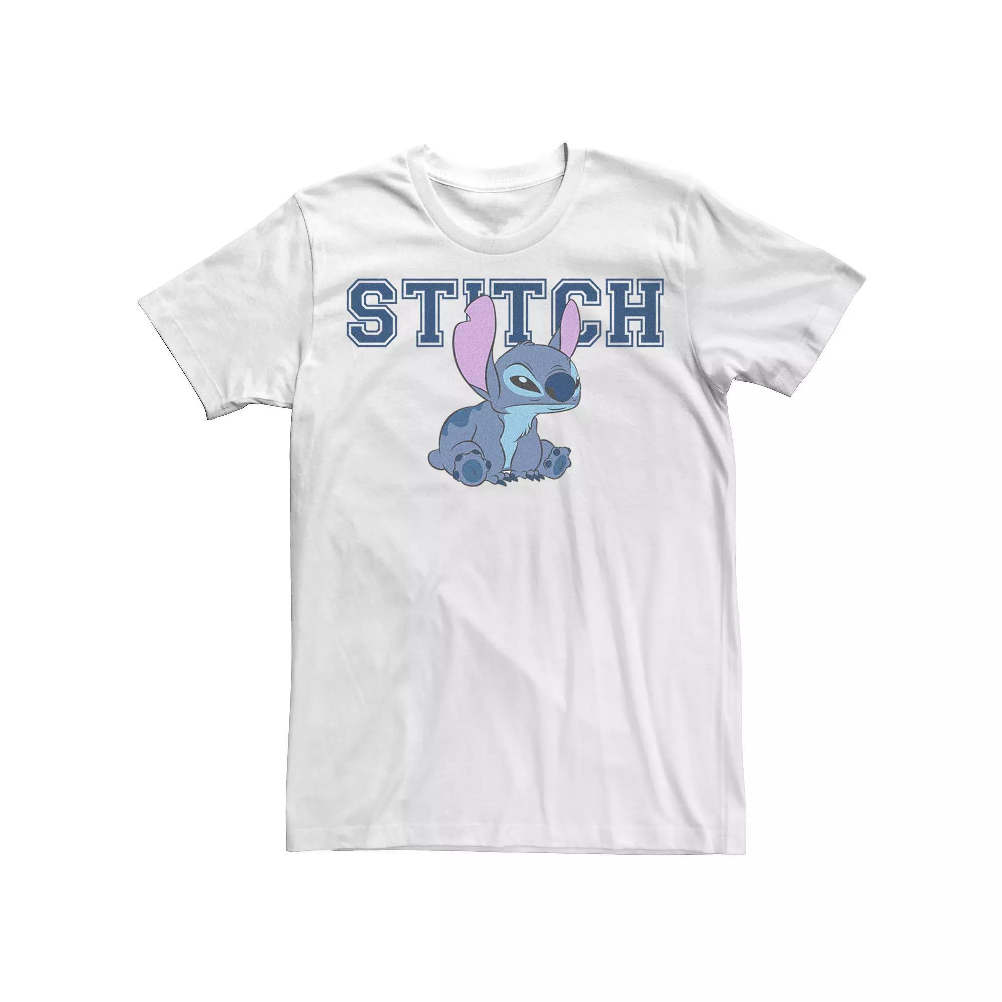 Disney's Lilo & Stitch Angry Sitting Stitch Juniors' Boyfriend Graphic Tee, Women's, Size: Medium, White Product Image