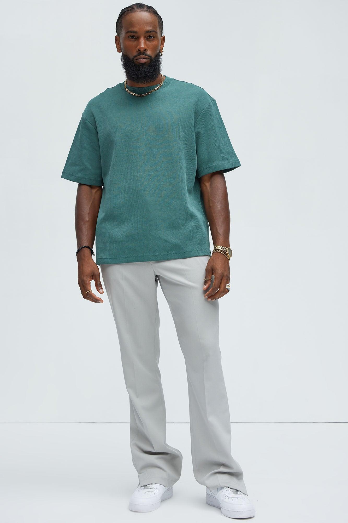 Marty Rib Relaxed Short Sleeve Tee - Green Product Image