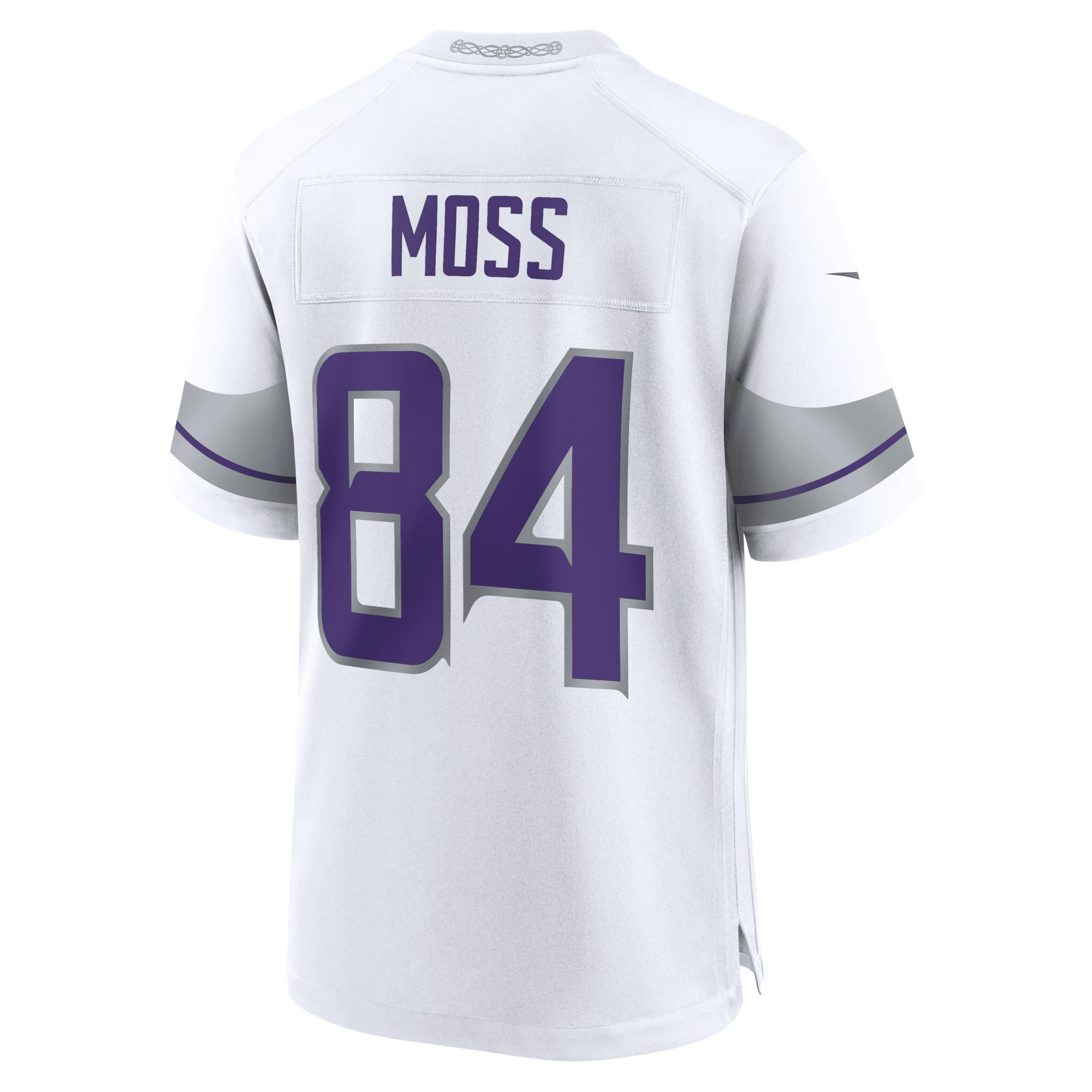 Men's Nike Randy Moss White Minnesota Vikings Alternate Retired Player Game Jersey, Size: Large Product Image