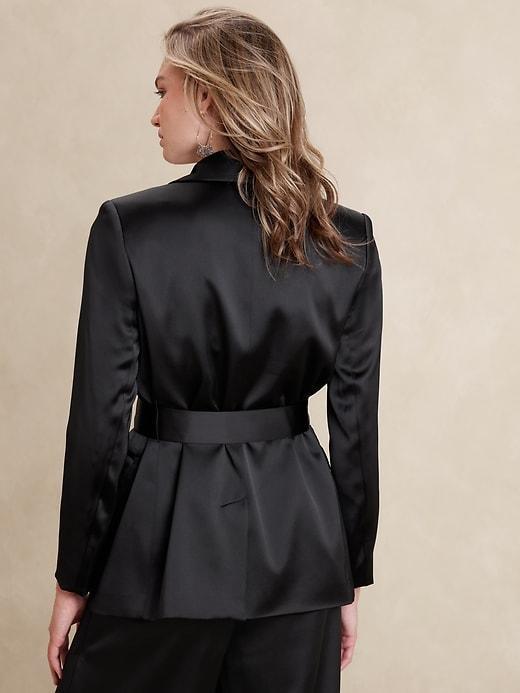 Satin Tie-Waist Blazer Product Image