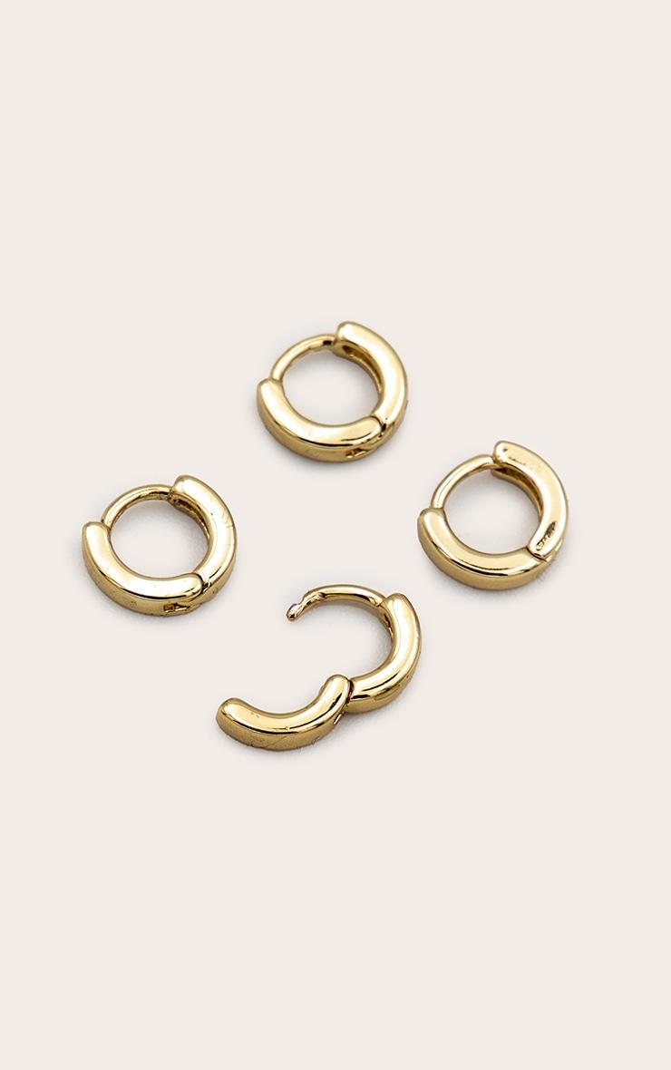 Gold Small Chunky Tubular Hoop Earrings Product Image