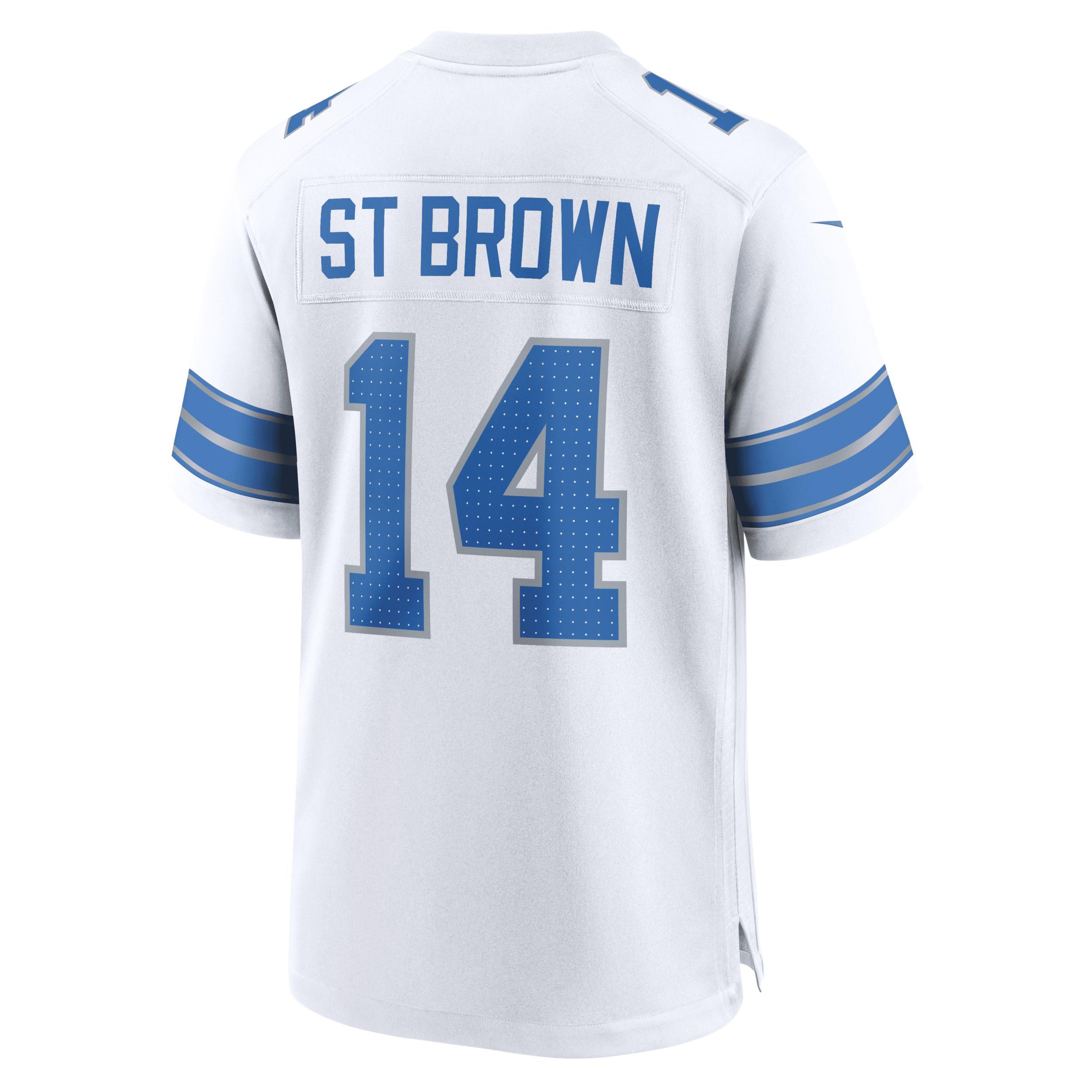 Men's Nike Amon-Ra St. Brown White Detroit Lions Game Jersey, Size: Medium Product Image