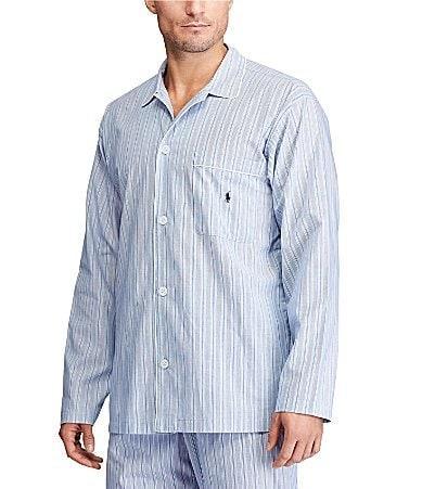 Polo Ralph Lauren Long Sleeve Woven Vertical Striped Pajama Top Product Image
