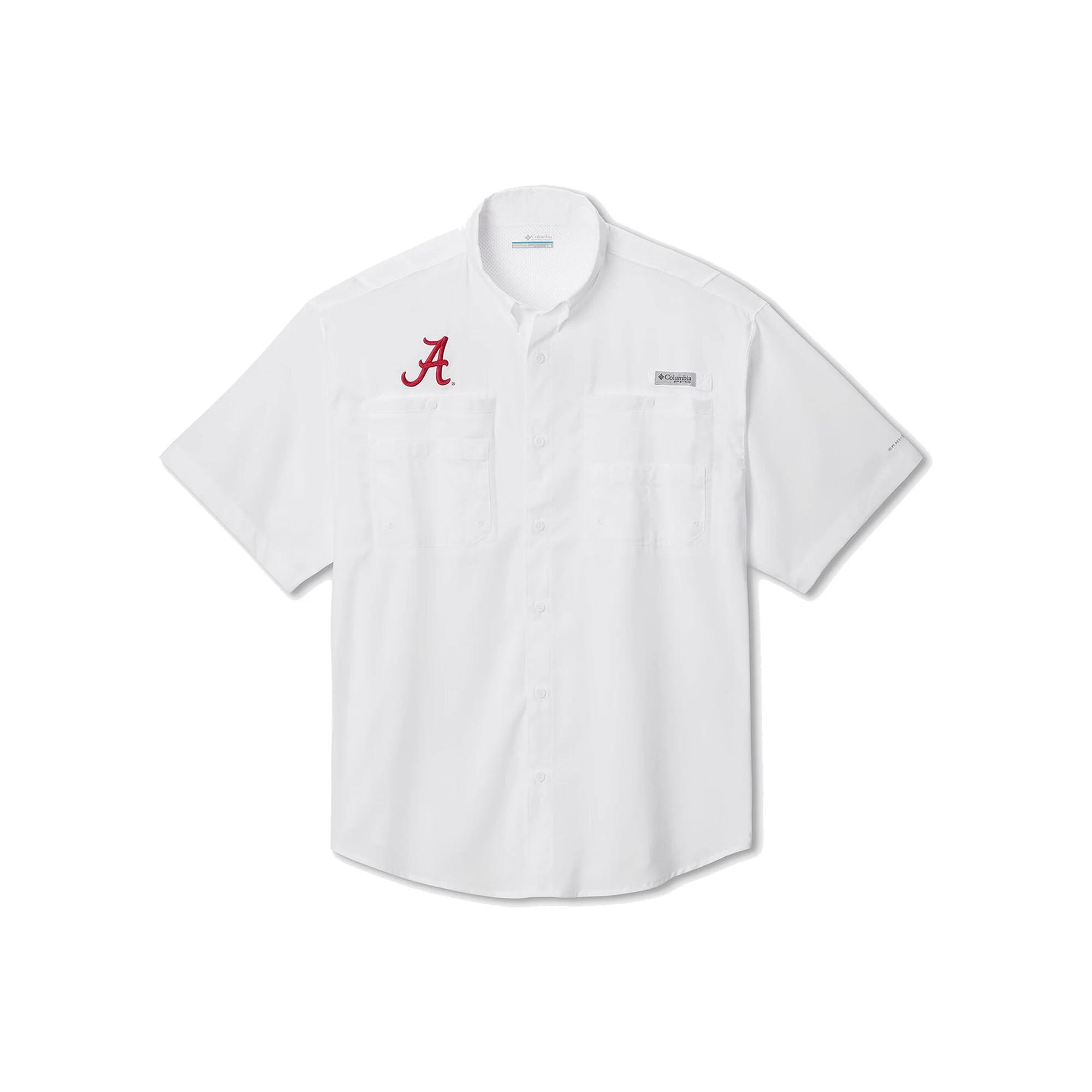 Men's Columbia  White Alabama Crimson Tide Big & Tall Tamiami Omni-Shade Button-Down Shirt, Size: 2XB Product Image