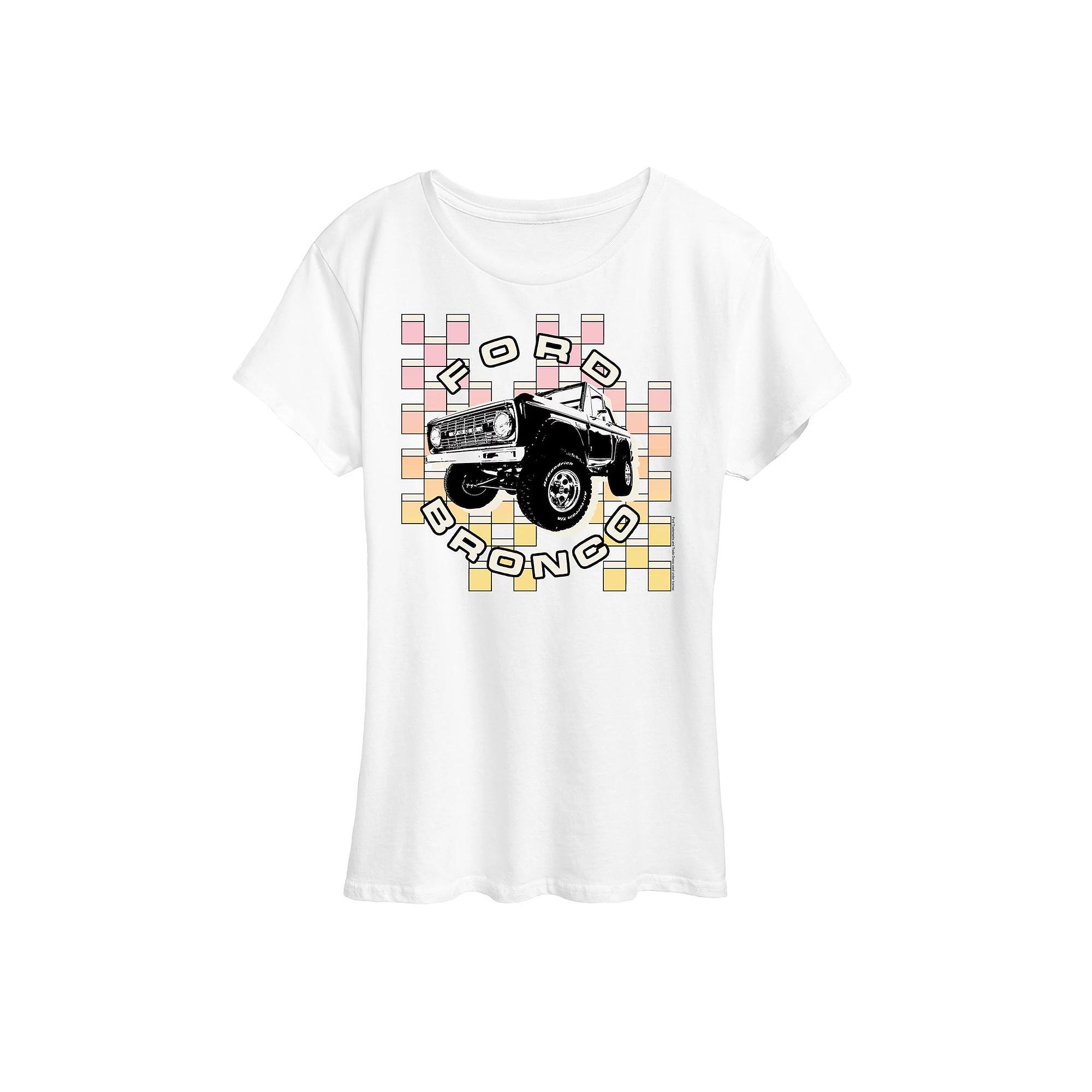 Womens Ford Bronco Checker Graphic Tee Product Image