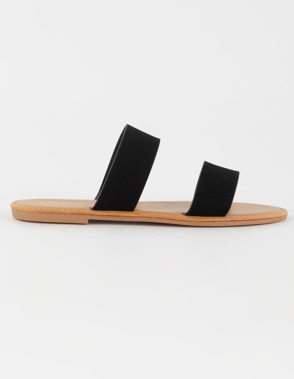 BAMBOO Double Strap Womens Sandals - BLACK Product Image