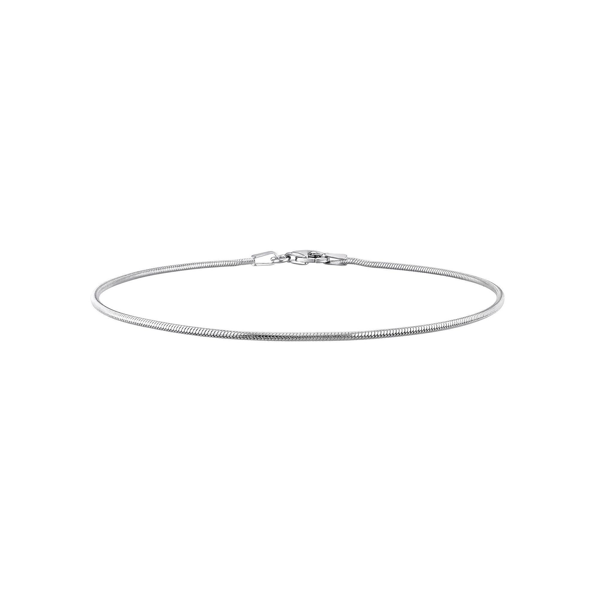 Stella Grace Mens Sterling Silver 1.2 mm Snake Chain Bracelet Rose Gold Tone Product Image
