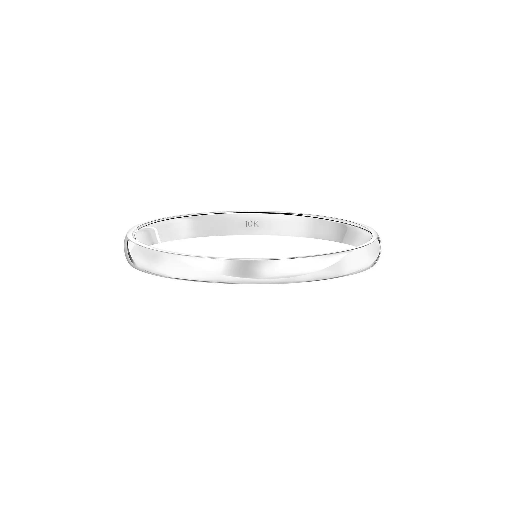 Love Always 10k Gold 2 mm Men's Wedding Band, Size: 11, 10k White Gold Product Image