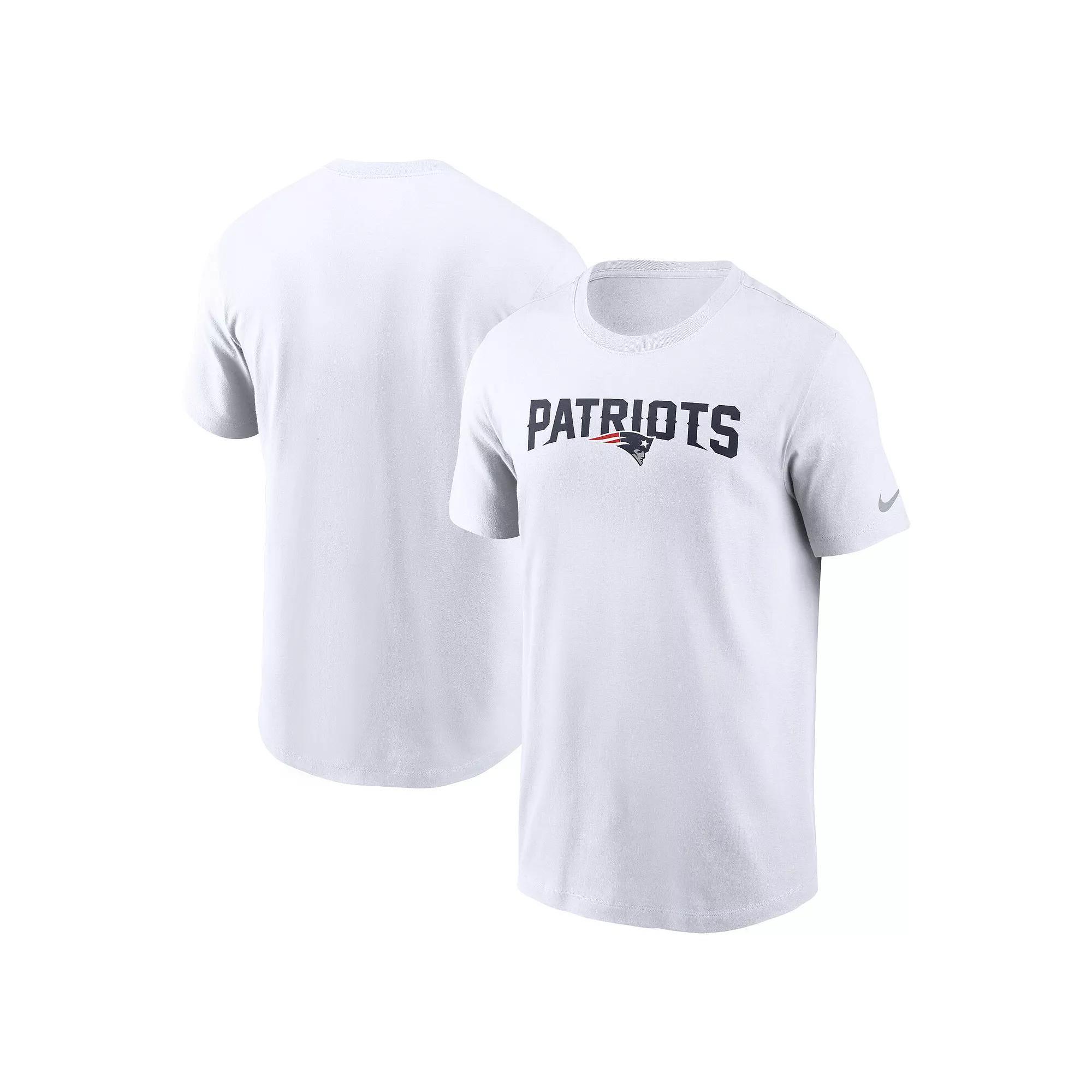 Men's Nike White New England Patriots Primetime Wordmark Essential T-Shirt, Size: XL Product Image