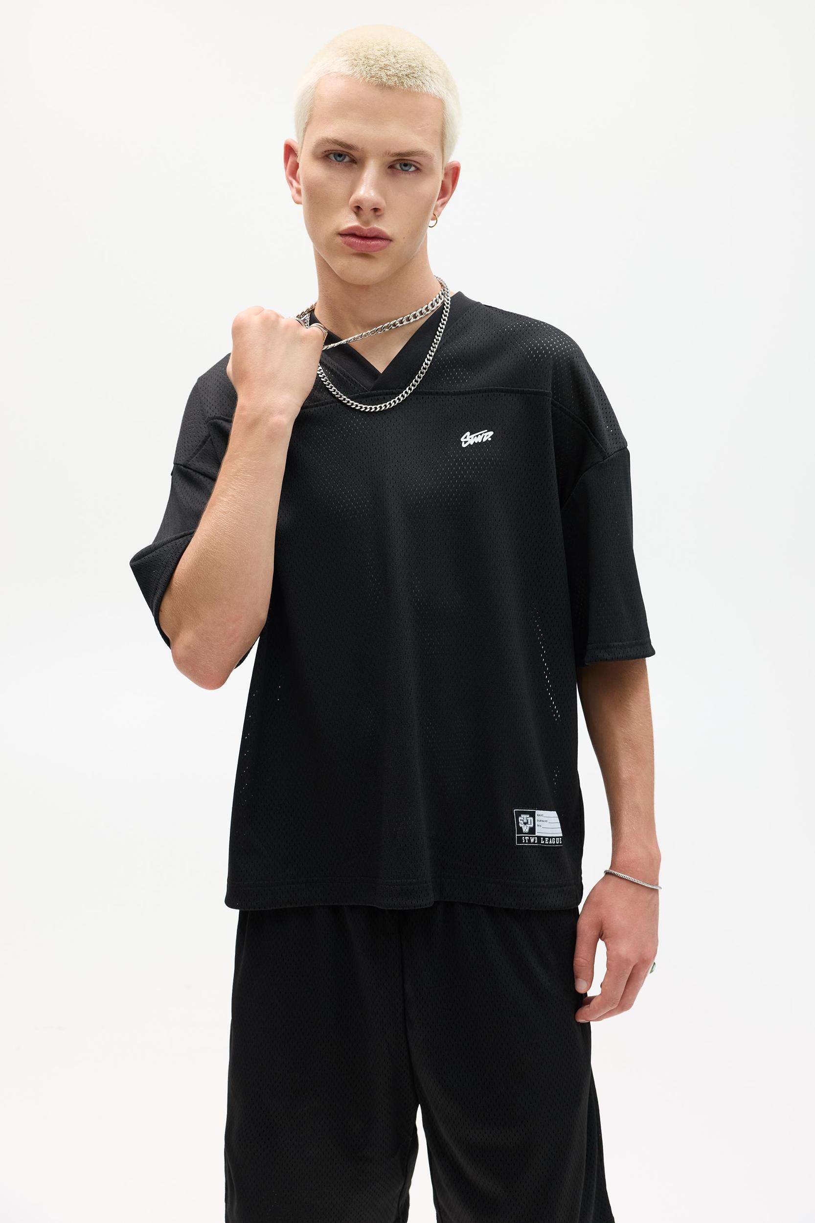 STWD mesh fabric T-shirt Product Image