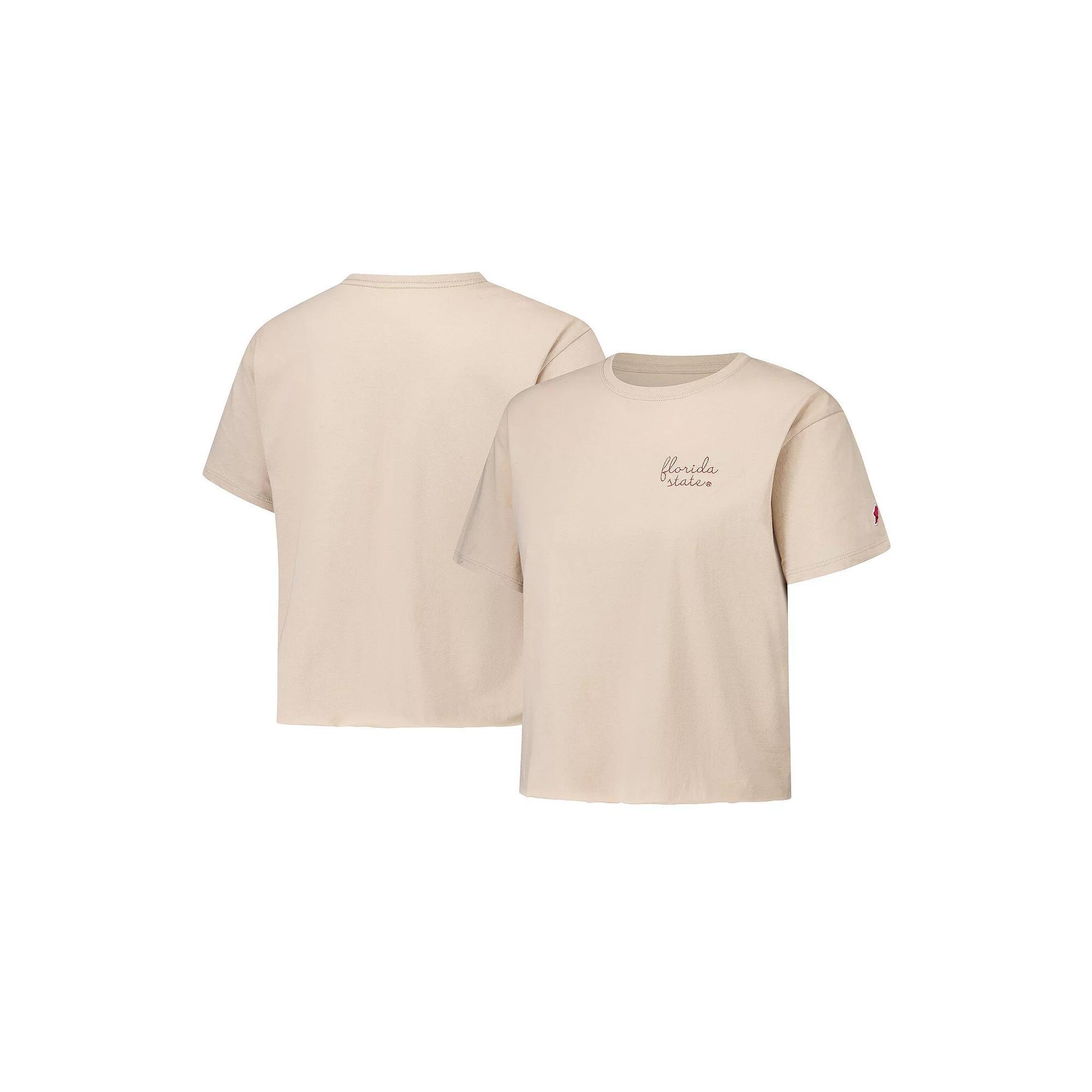 Women's League Collegiate Wear Tan Florida State Seminoles Clothesline Cotton Midi T-Shirt, Size: Small, Team Product Image