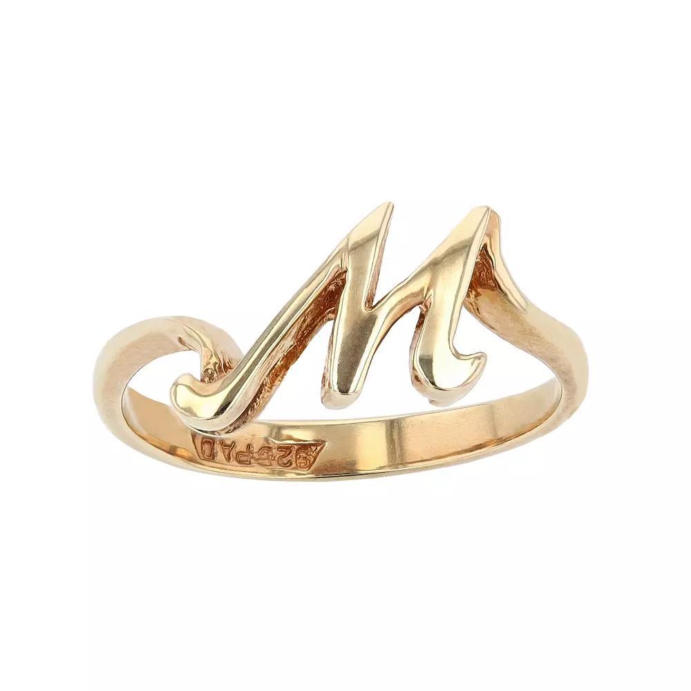 Traditions Jewelry Company 18k Gold Over Silver Script Initial Ring, Women's, Size: 7 Product Image