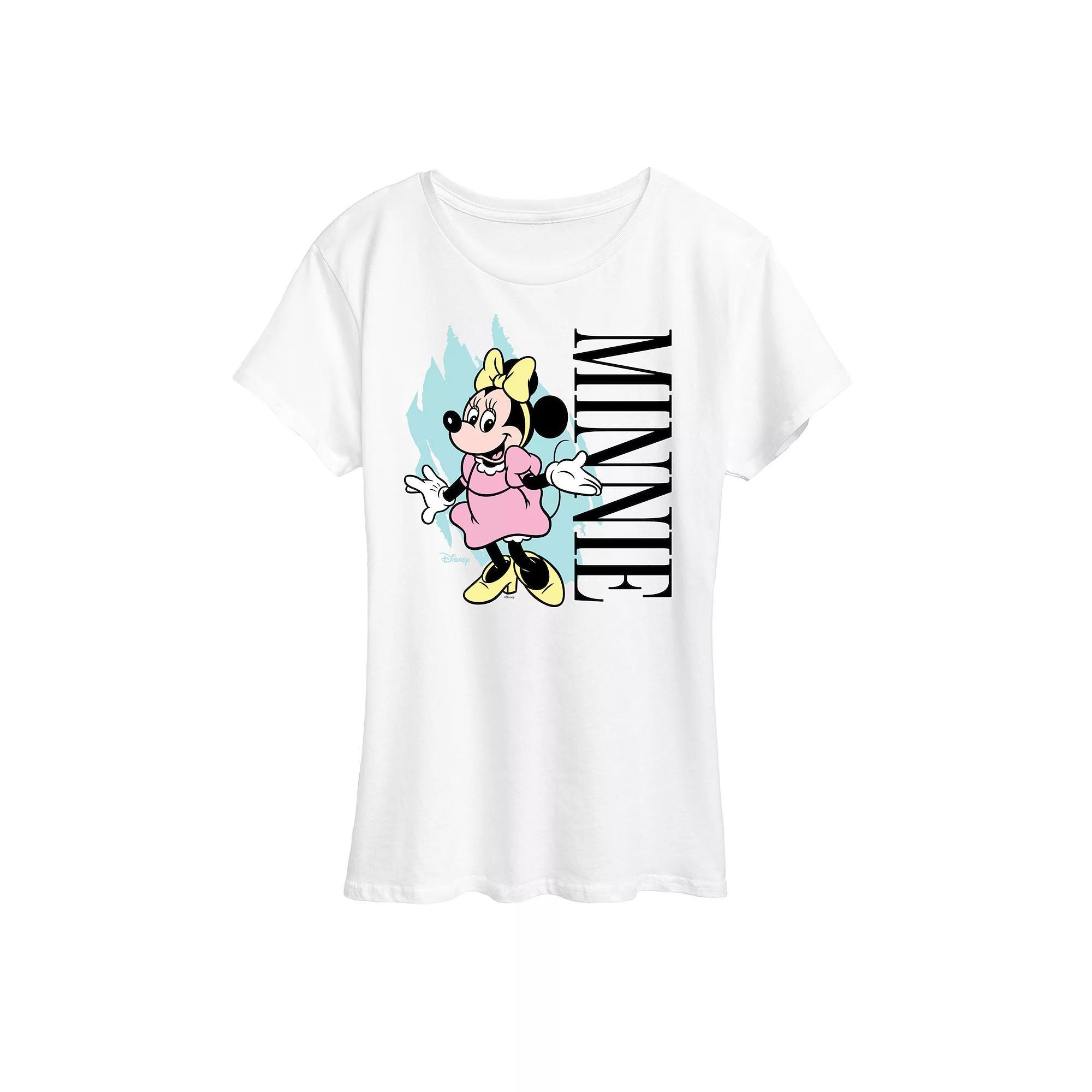 Disney's Minnie Mouse Retro Paint Swatch Graphic Tee, Women's, Size: Large, White Product Image