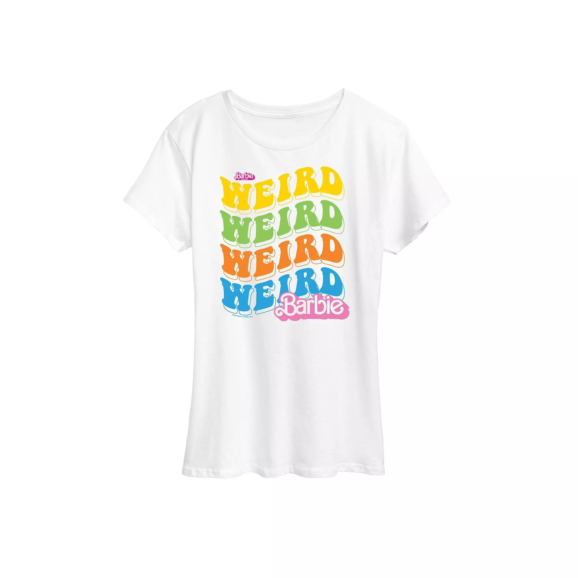Womens Barbie The Movie Weird Stack Graphic Tee, Girls Product Image