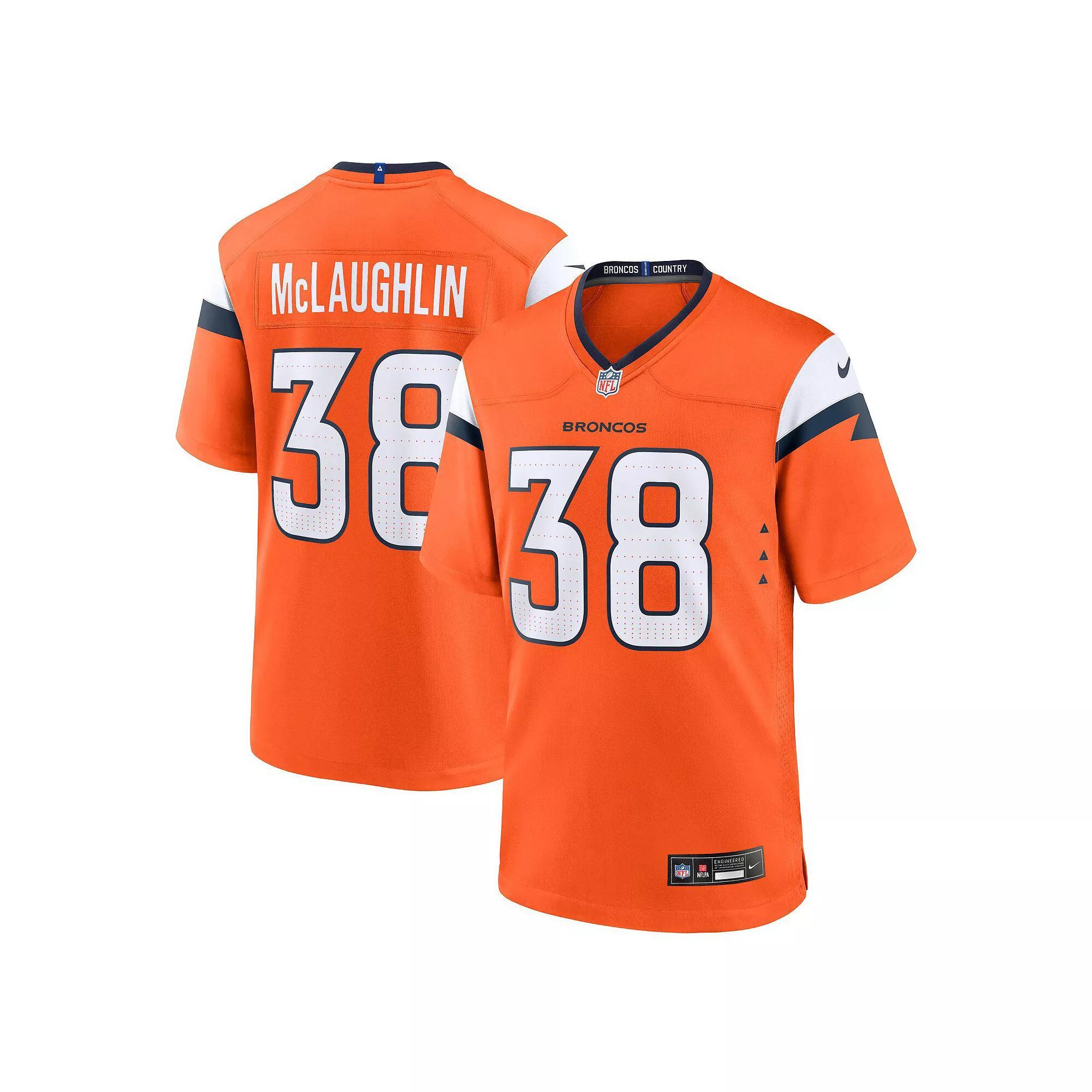 Men's Nike Jaleel McLaughlin  Orange Denver Broncos Team Game Jersey, Size: Medium Product Image