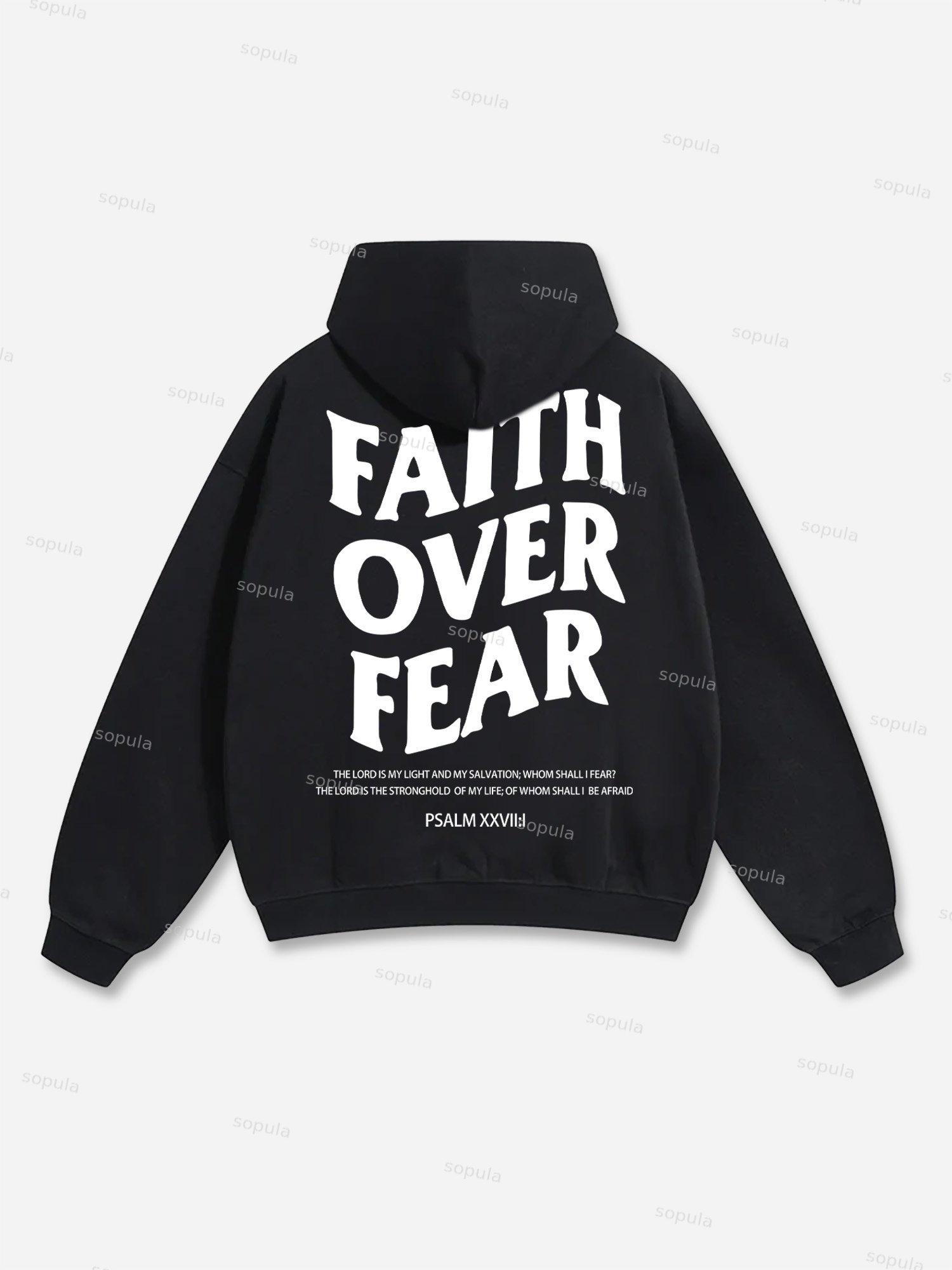 Sopula Faith Over Fear Print Graphic Hoodie Product Image