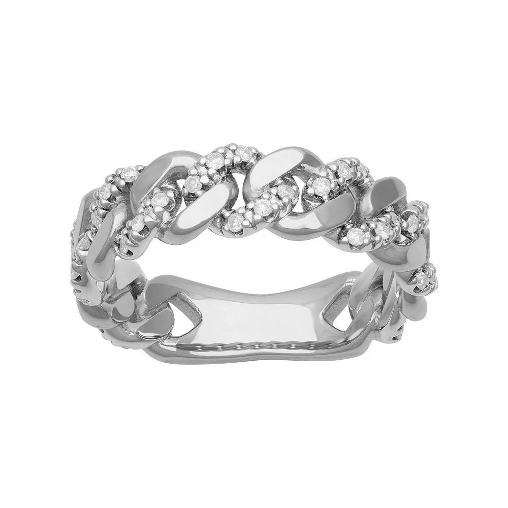 AXL 10k Gold 1/4 Carat T.W. Diamond Men's Link Band, Size: 10.50 Product Image