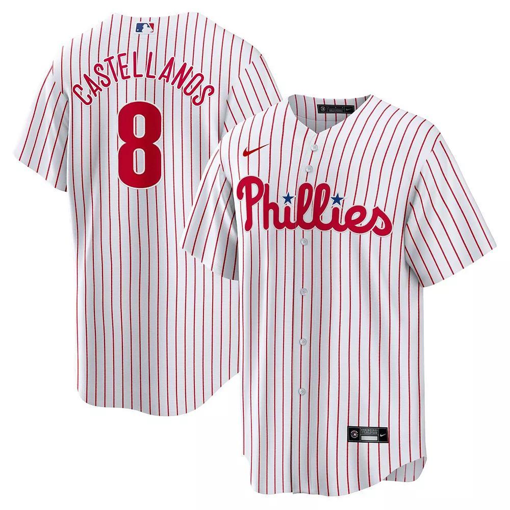 Men's Nike Nick Castellanos White Philadelphia Phillies Replica Player Jersey, Size: 4XL Product Image