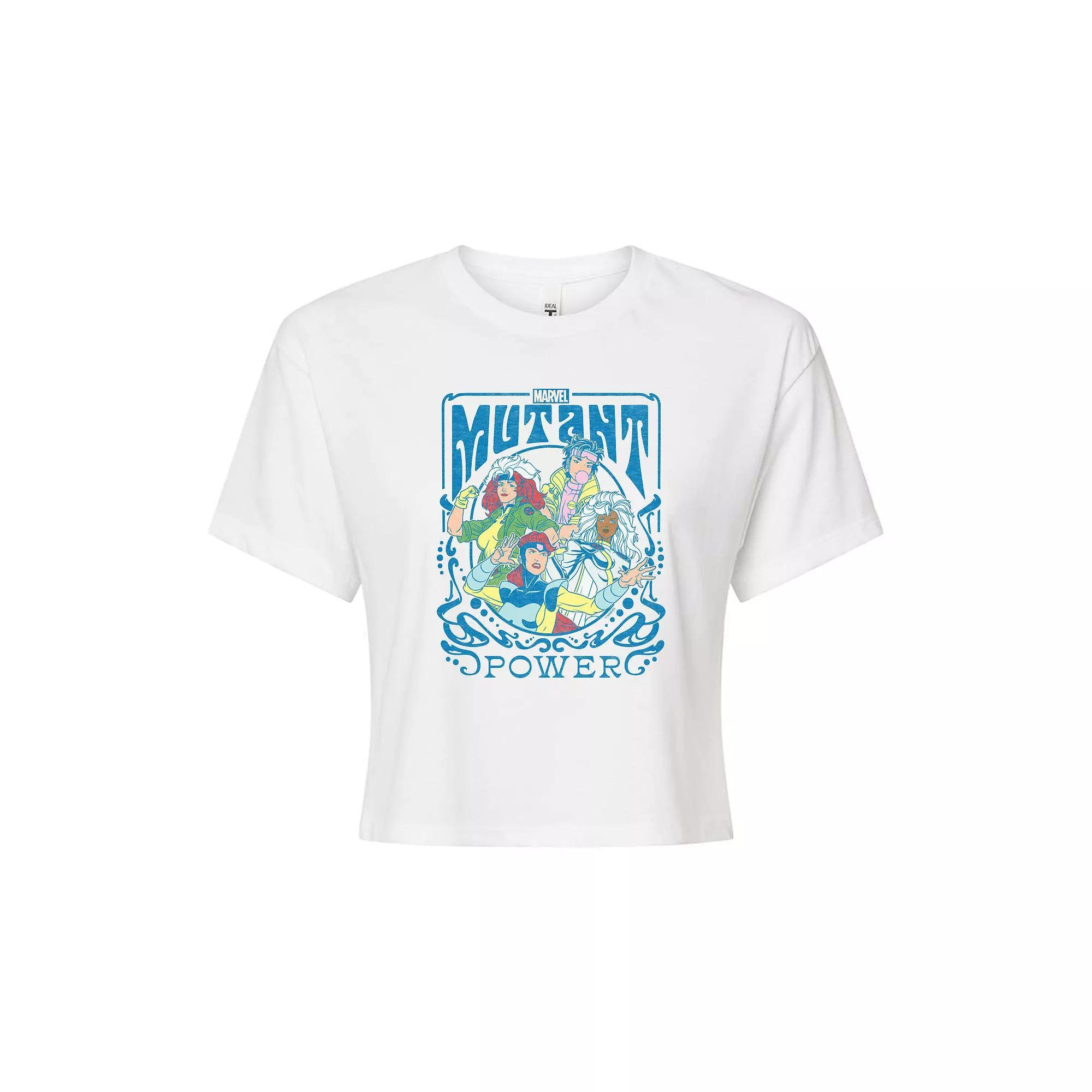 Juniors Marvel X-Men Mutant Power Girl Group Cropped Tee, Girls Product Image