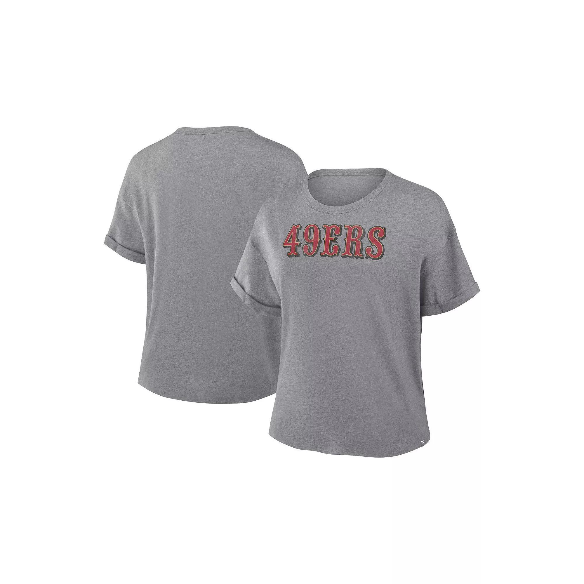 Women's Fanatics Heather Gray San Francisco 49ers Tri-Blend T-Shirt, Size: Medium, Grey Product Image