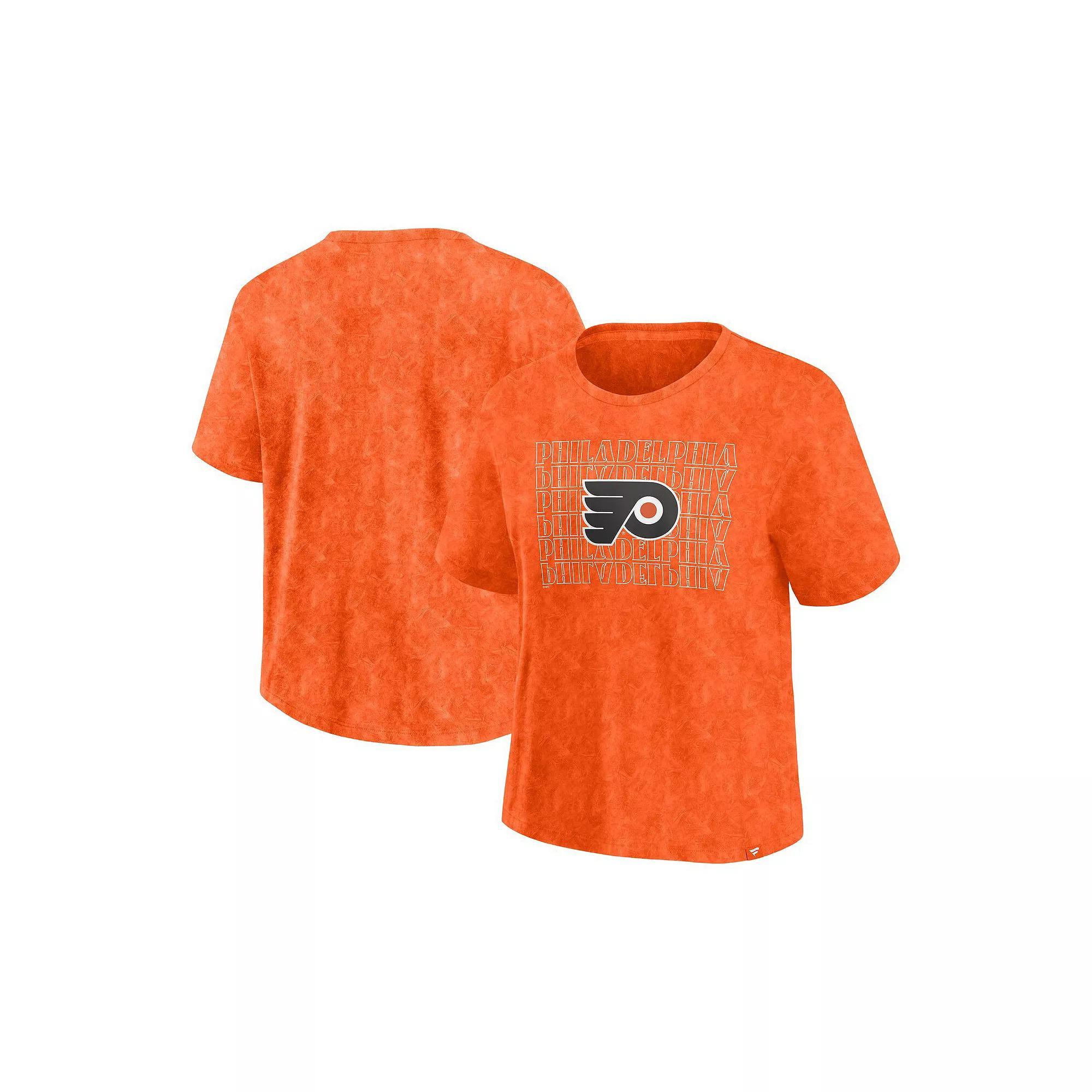 Women's Fanatics  Orange Philadelphia Flyers Faded Wash T-Shirt, Size: XS, Fly Orange Product Image