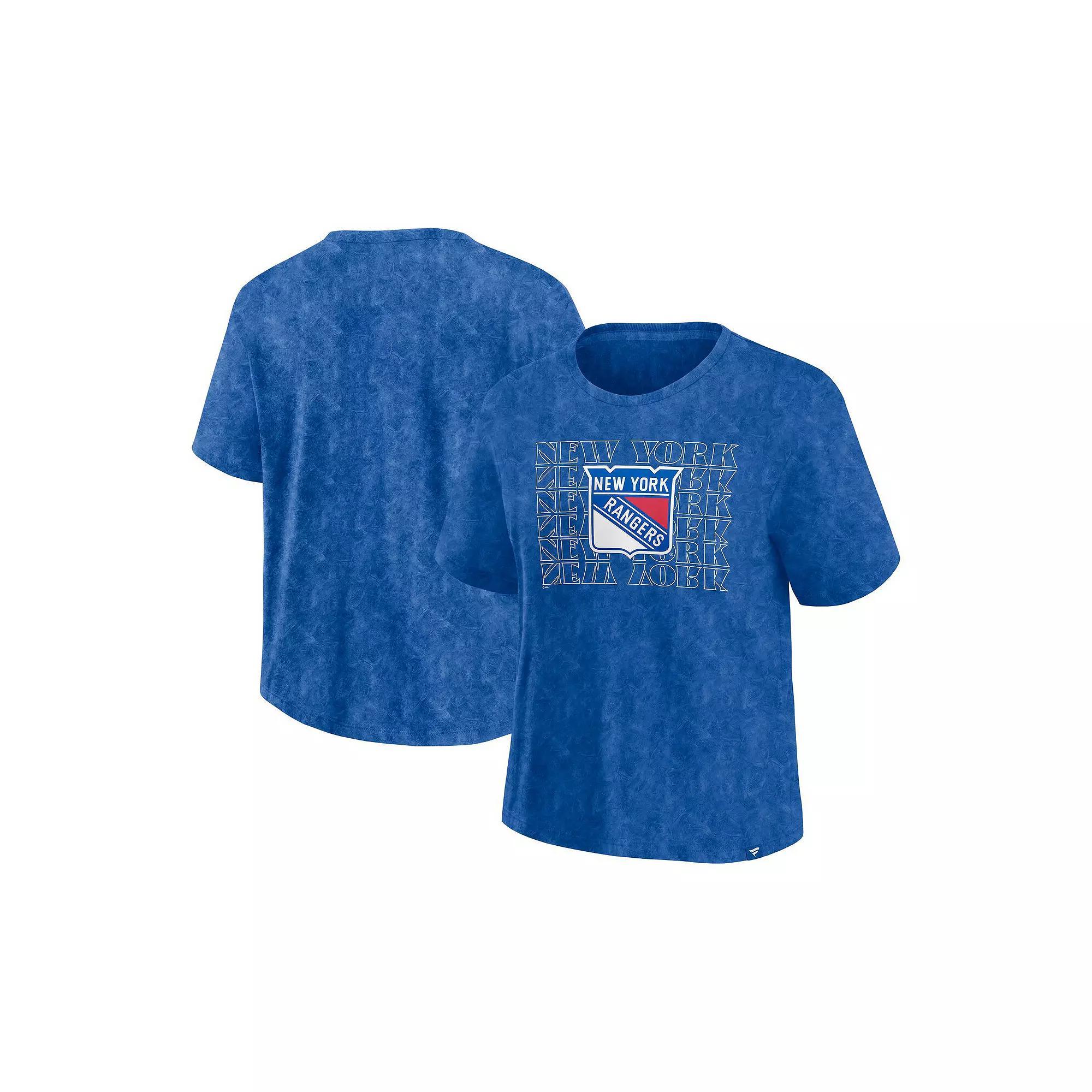 Women's Fanatics  Blue New York Rangers Faded Wash T-Shirt, Size: Medium, Ran Blue Product Image