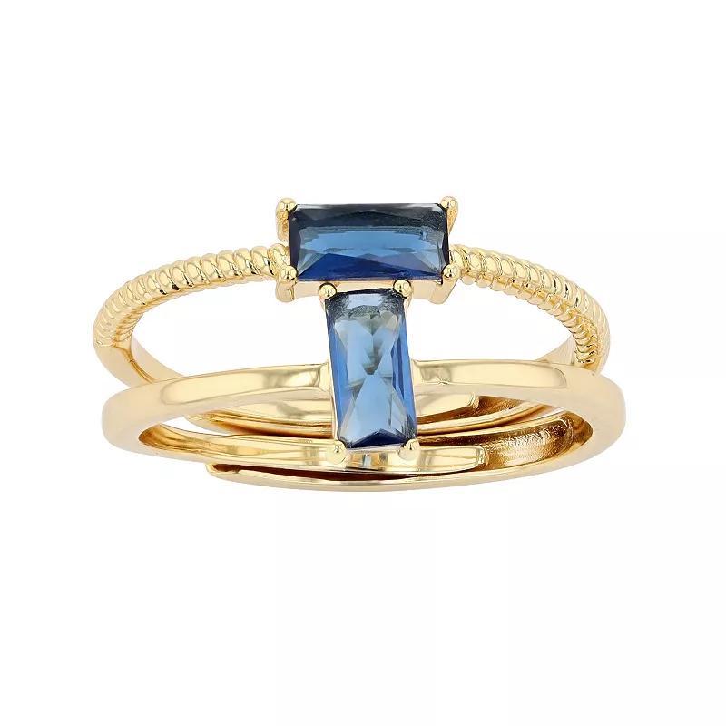 City Luxe Birthstone Simulated Gemstone Duo Ring Set, Women's, Gold Tone September Product Image