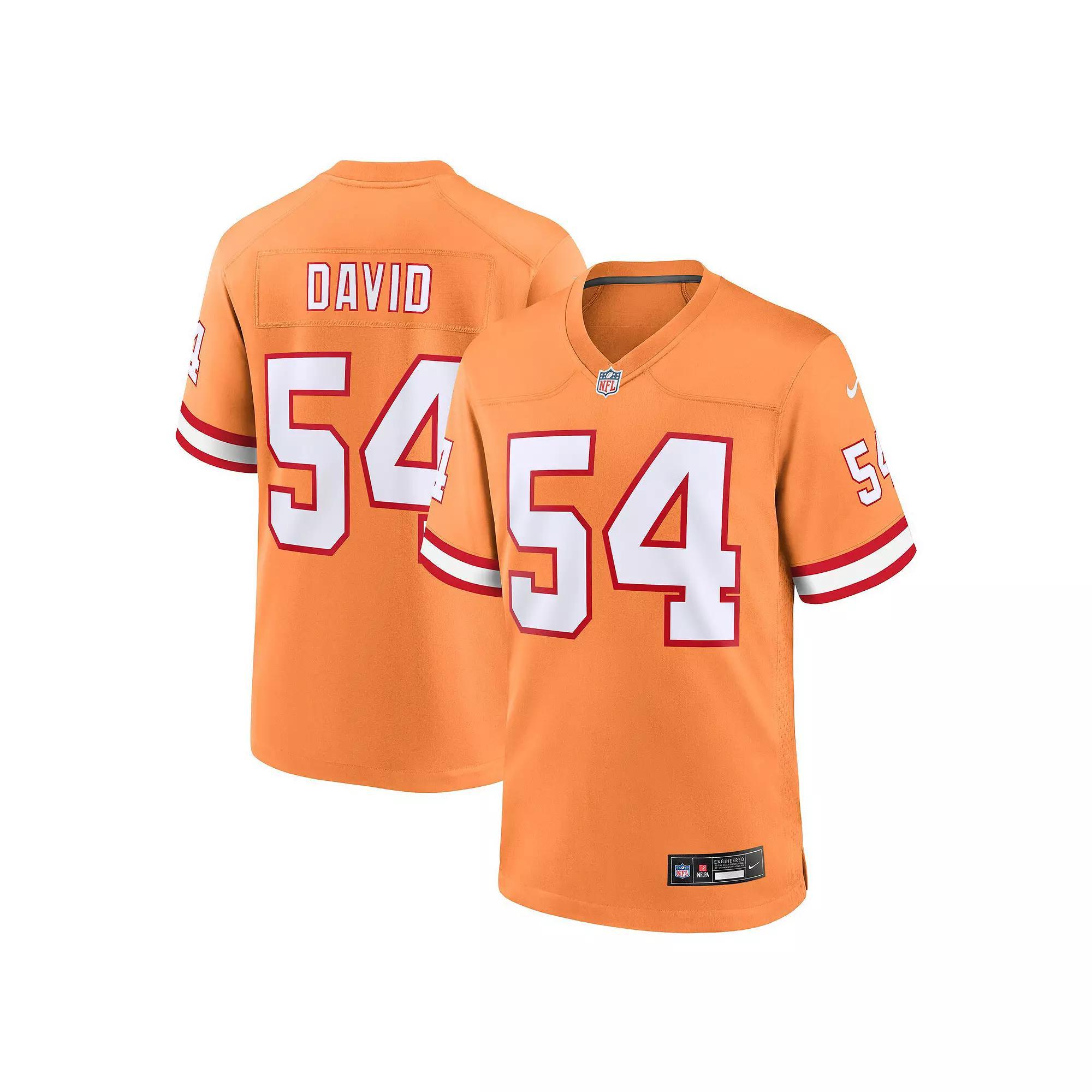 Men's Nike Lavonte David Orange Tampa Bay Buccaneers Throwback Game Jersey, Size: XL Product Image