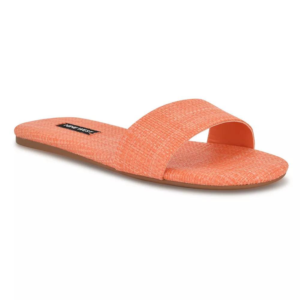 Nine West Lolipop Women's Slip-On Square Toe Flat Sandals, Size: 6, Orange Product Image