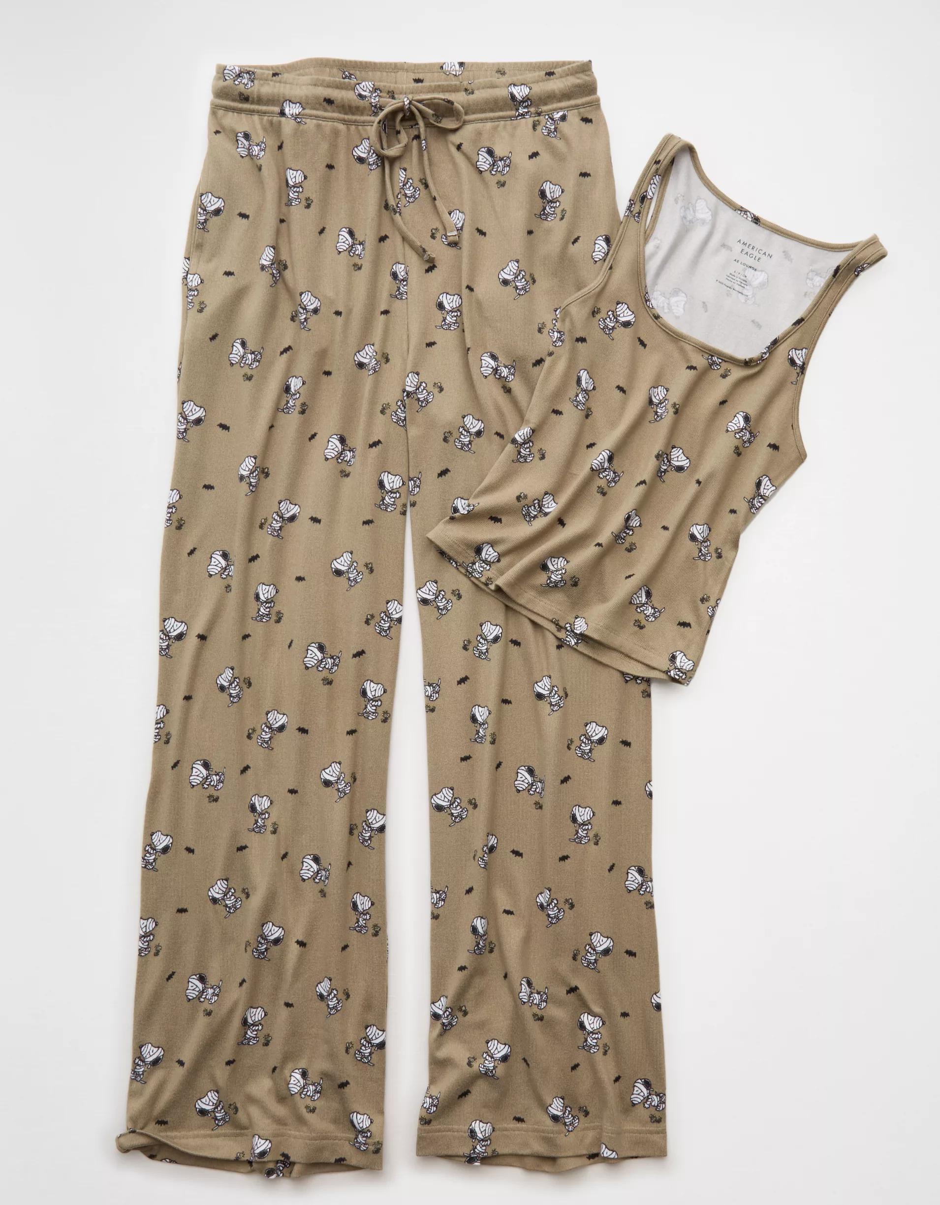 AE Luxe Plush Snoopy Halloween Tank Top & Pant PJ Set Women's Product Image