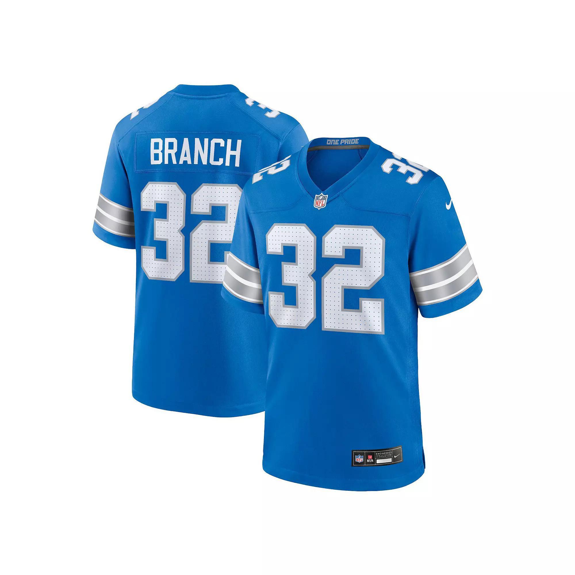 Men's Nike Brian Branch Blue Detroit Lions Game Jersey, Size: 2XL Product Image