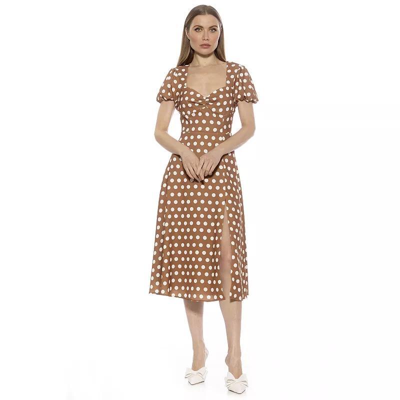 Women's ALEXIA ADMOR Gracie Sweetheart Midi Dress, Size: 2, Beige Floral Product Image